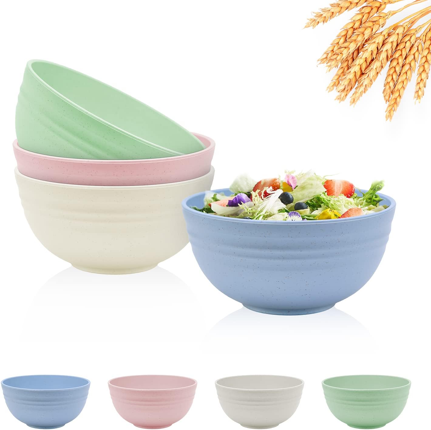 Numkey Quart Set of 4 Small Eco-Friendly BPA-Free Stackable Kitchen Bowls