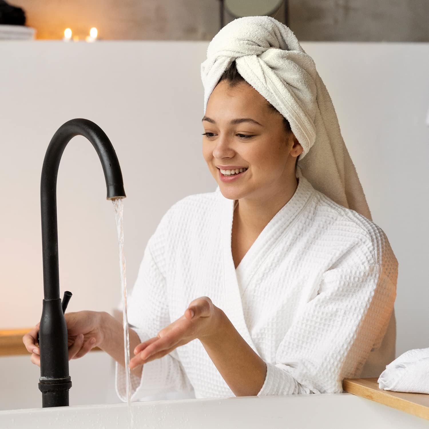 Bath Towels Set 27x54 Machine Washable Soft Quick-Dry Durable Multicolour Bathroom Essential