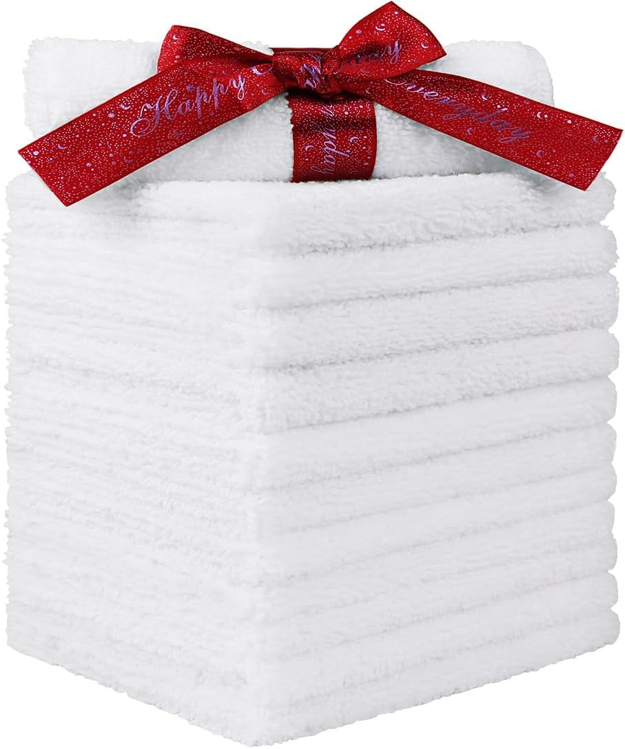 HOMEXCEL 12 Pack Microfiber Washcloths - 12x12 Inch