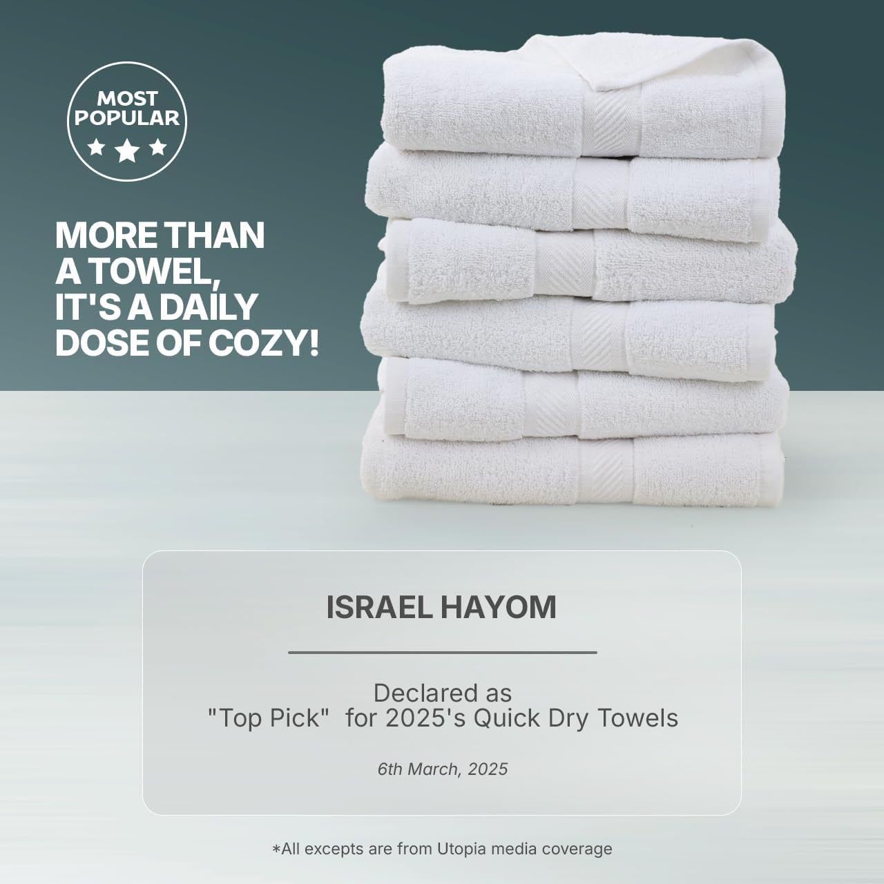 Utopia 6-Piece Bath Towel Set - 24x48 inches