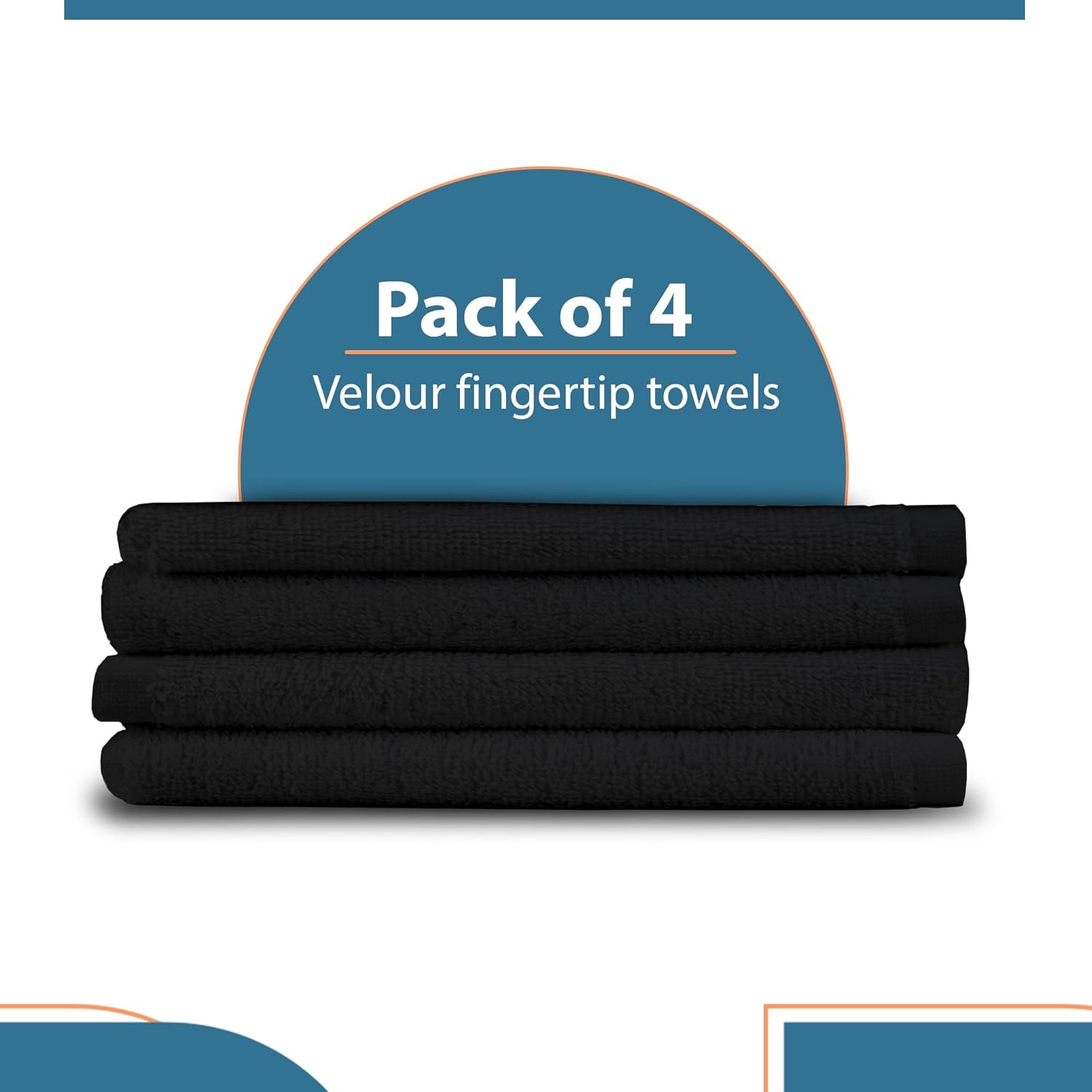 Batex 100 Cotton Terry Velour Fingertip Towels Set of 4
