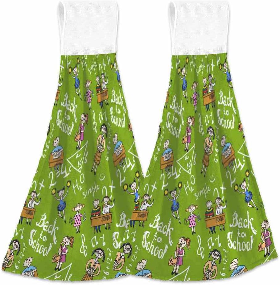 JOHIZUTALearning Kids Set of 2 Math Hanging Dorm room Bath Towels