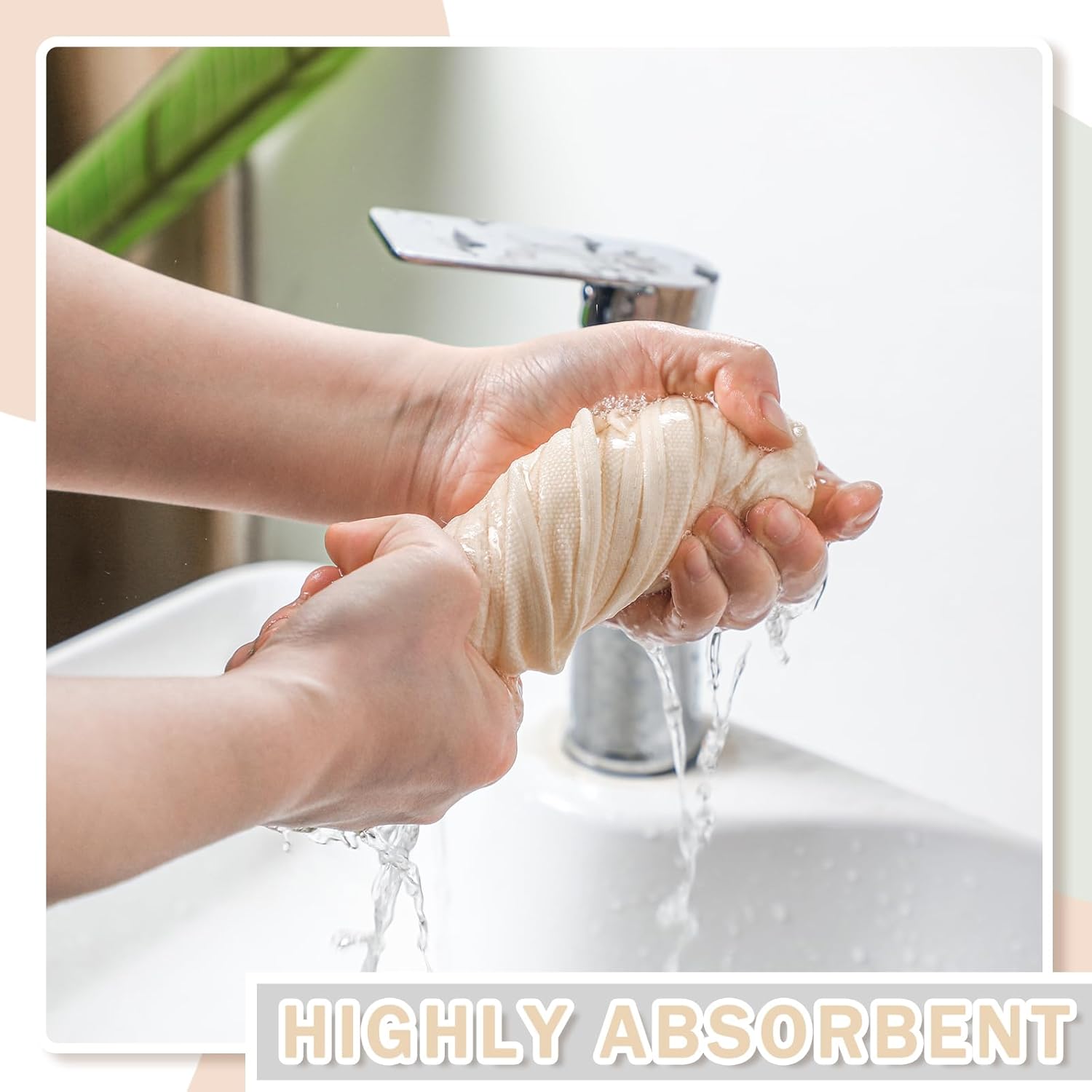 Beau_boh Hand Towels Set - 4-Piece 14x30 inch Beige