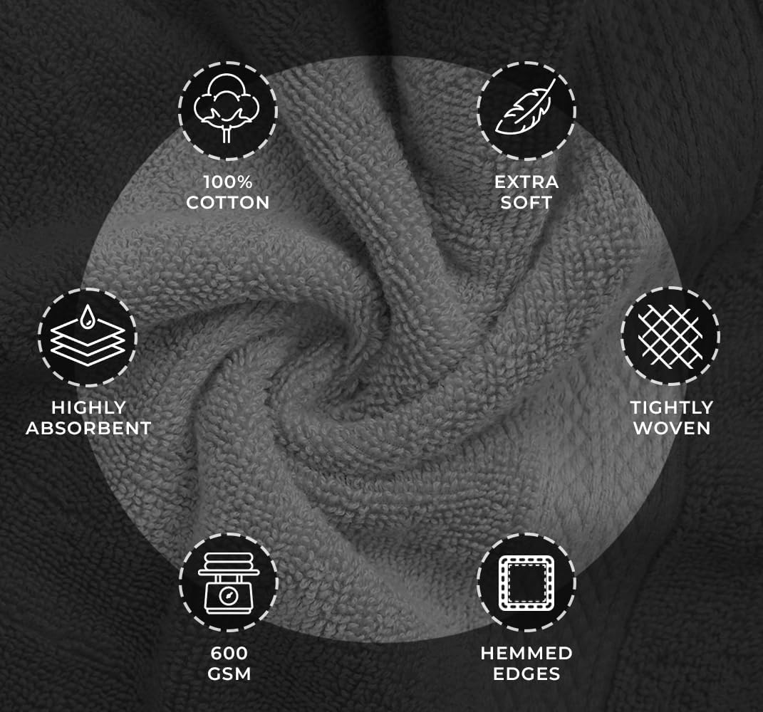 Avalon Towels Luxury Washcloths Premium Cotton 12-Piece Set
