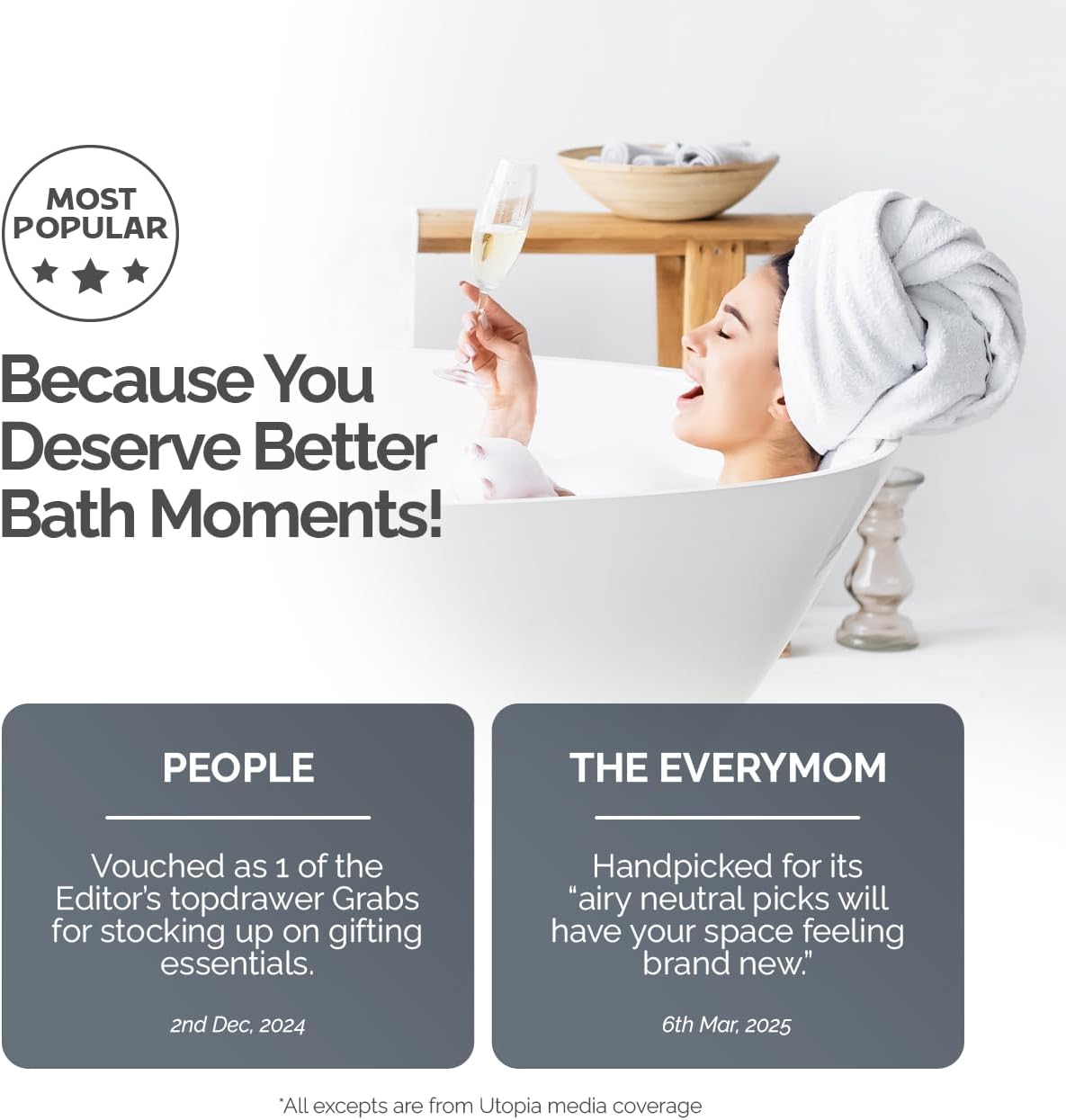 Utopia Premium 4-Pack Bath Towels