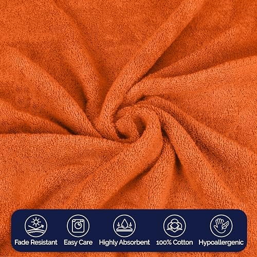 ElegantComfort Premium 40x80 Turkish Cotton Bath Sheet - Orange