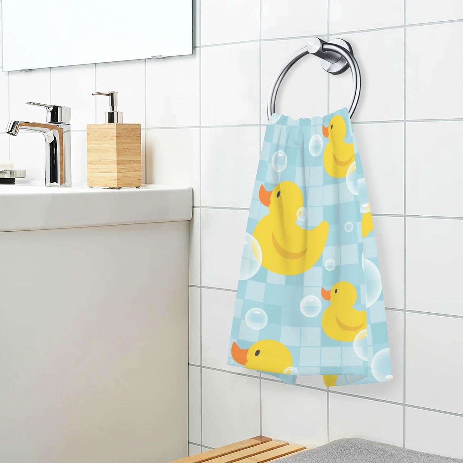 Pfrewn Yellow Ducks Bath Towel Set - 16x30