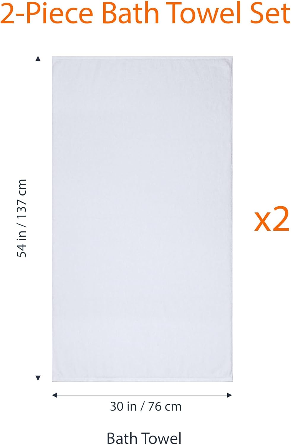 Amazon Basics 2-Piece Quick-Dry Oversize Cotton Bath Towels