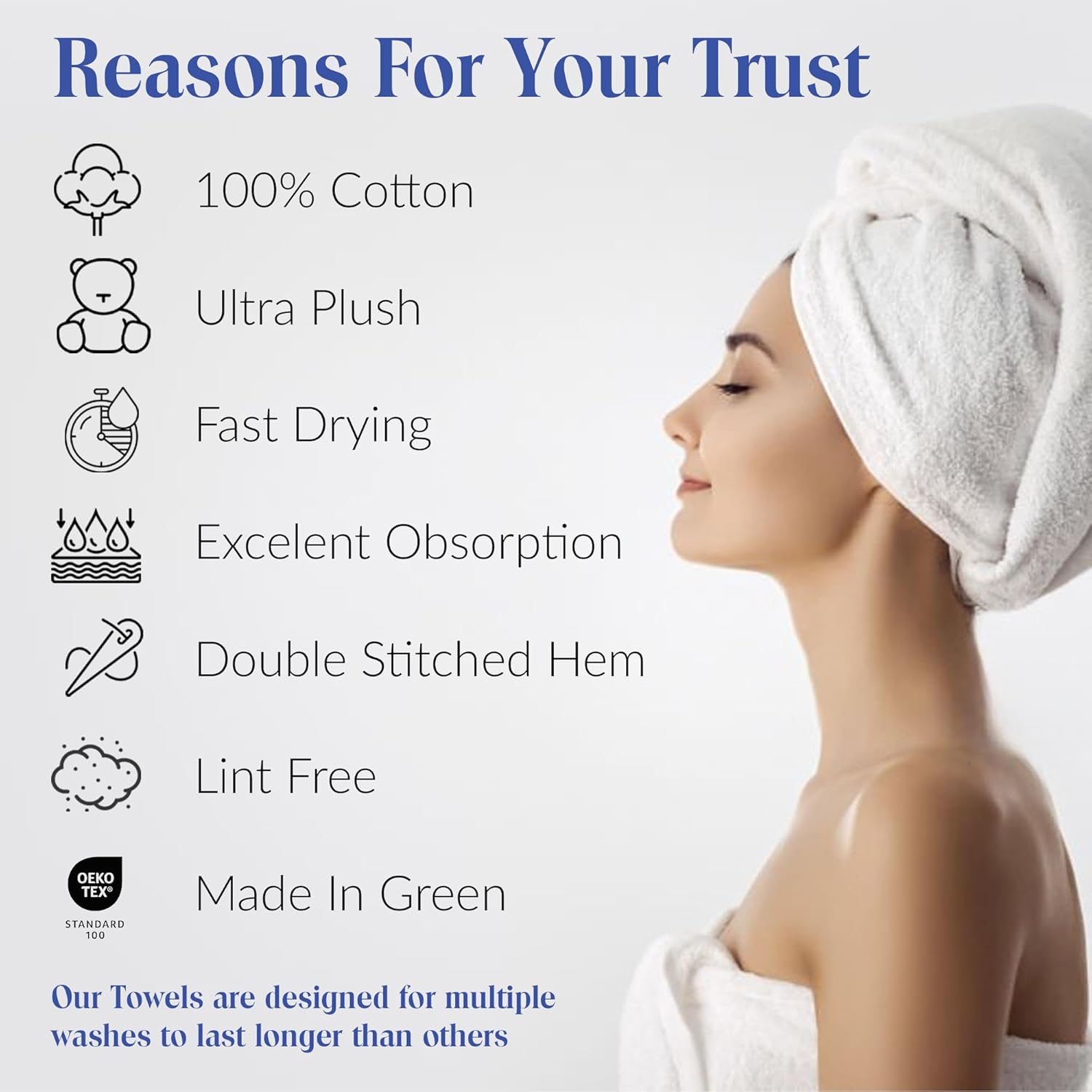 Stunning Luxury 4-Piece Bath Towel Set for Efficient Drying
