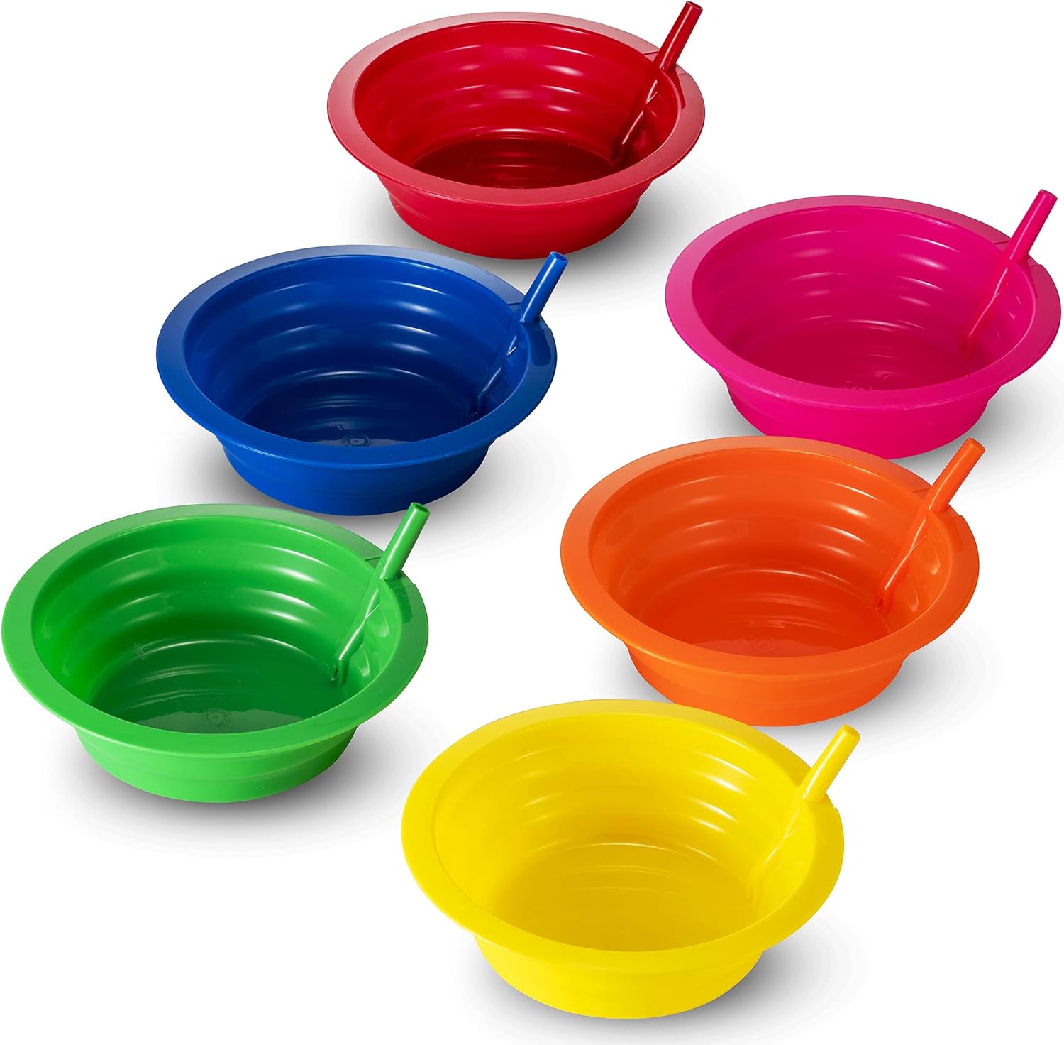JoyServe Reusable Cereal Bowls with Built-in Straws for Kids
