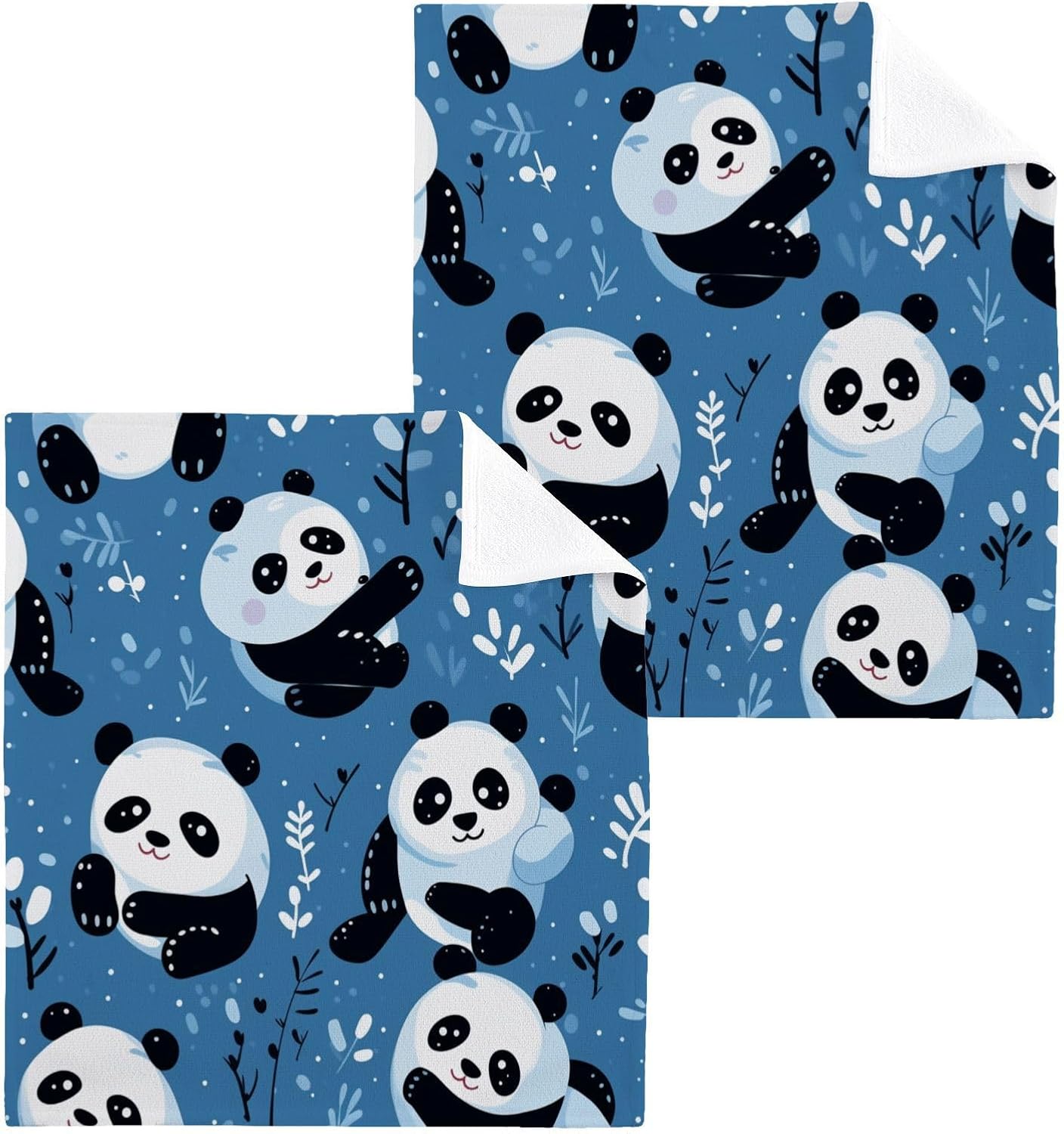 Soft Reusable Panda Face Towels for BATH Beyond