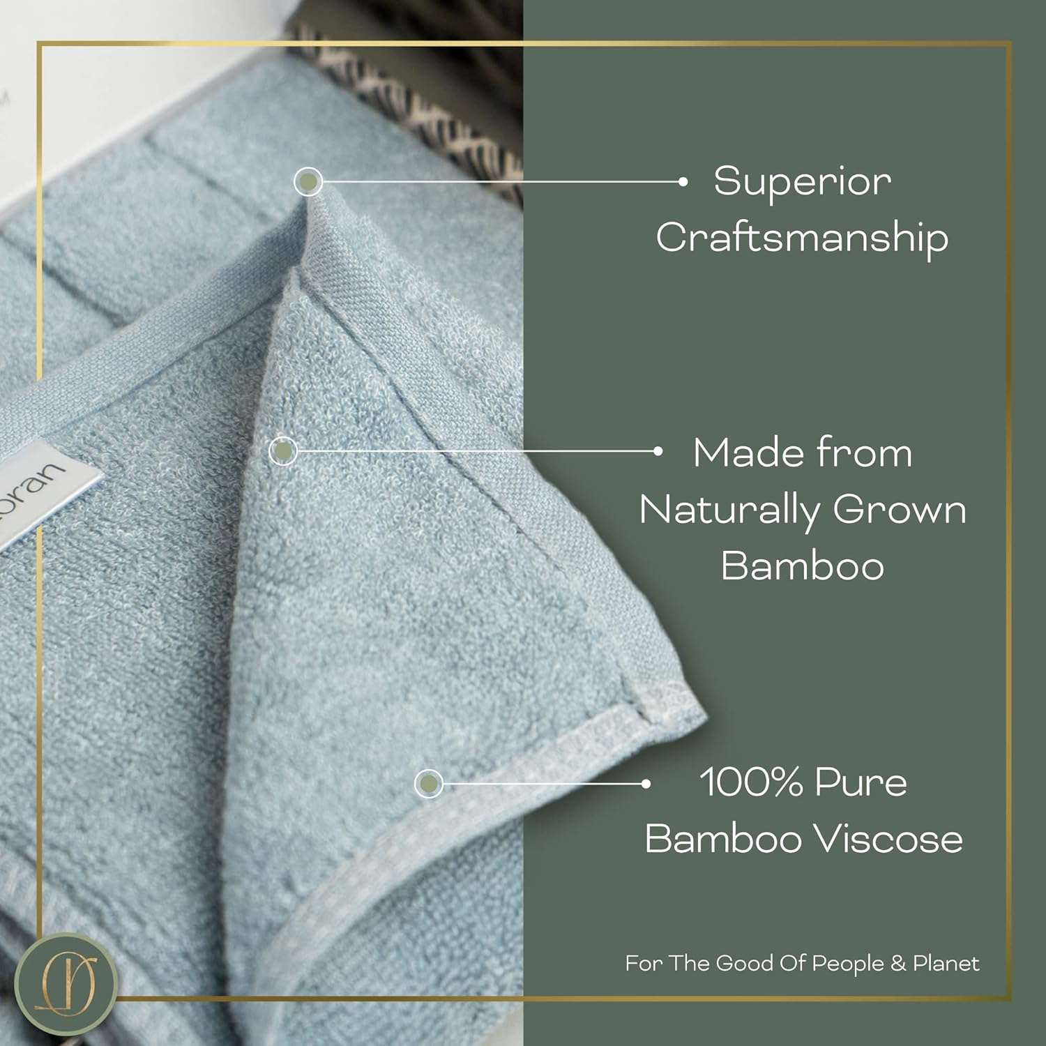 Loran Sky Blue Facial Washcloths