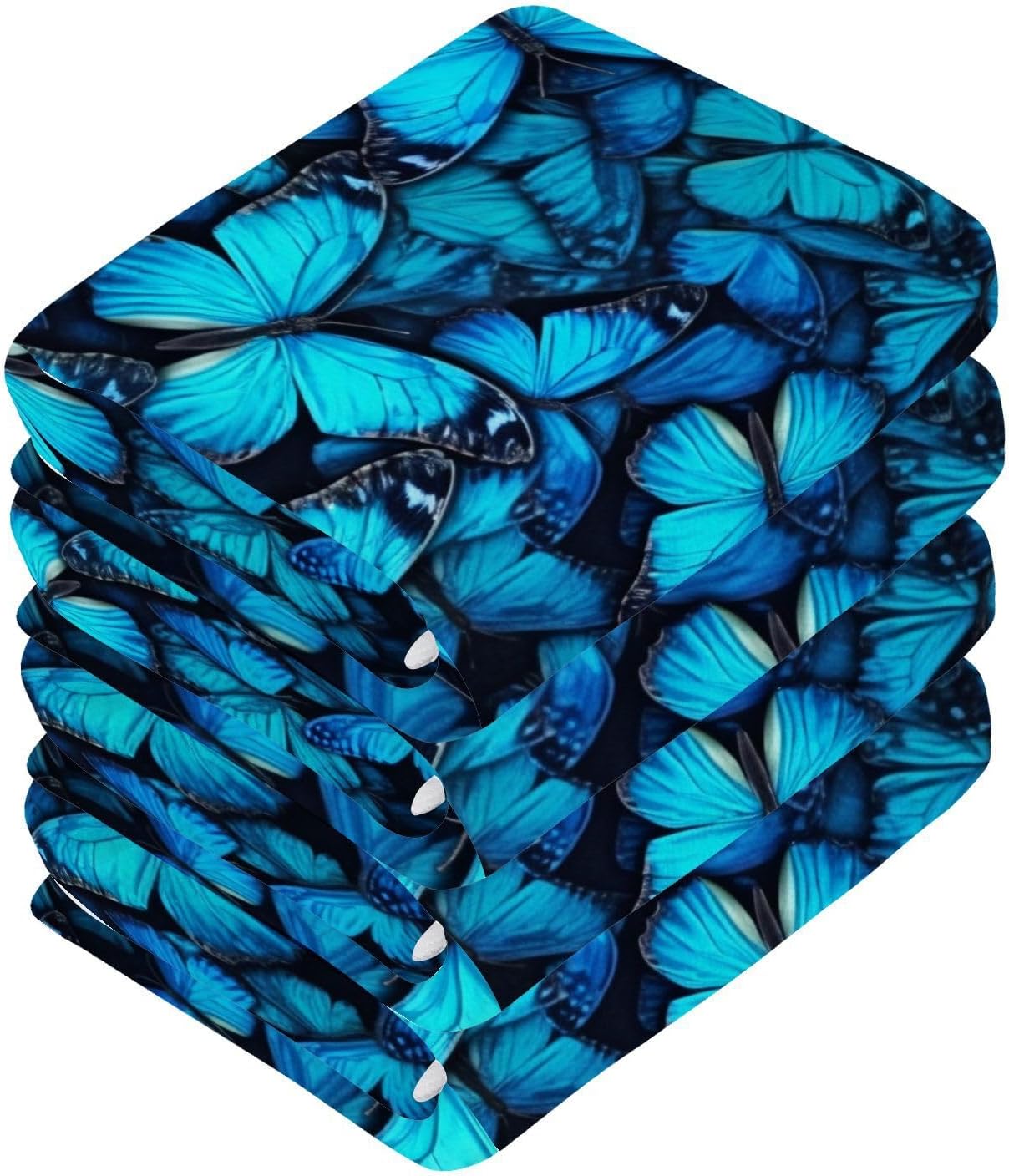 Blue Butterfly Washcloth Set