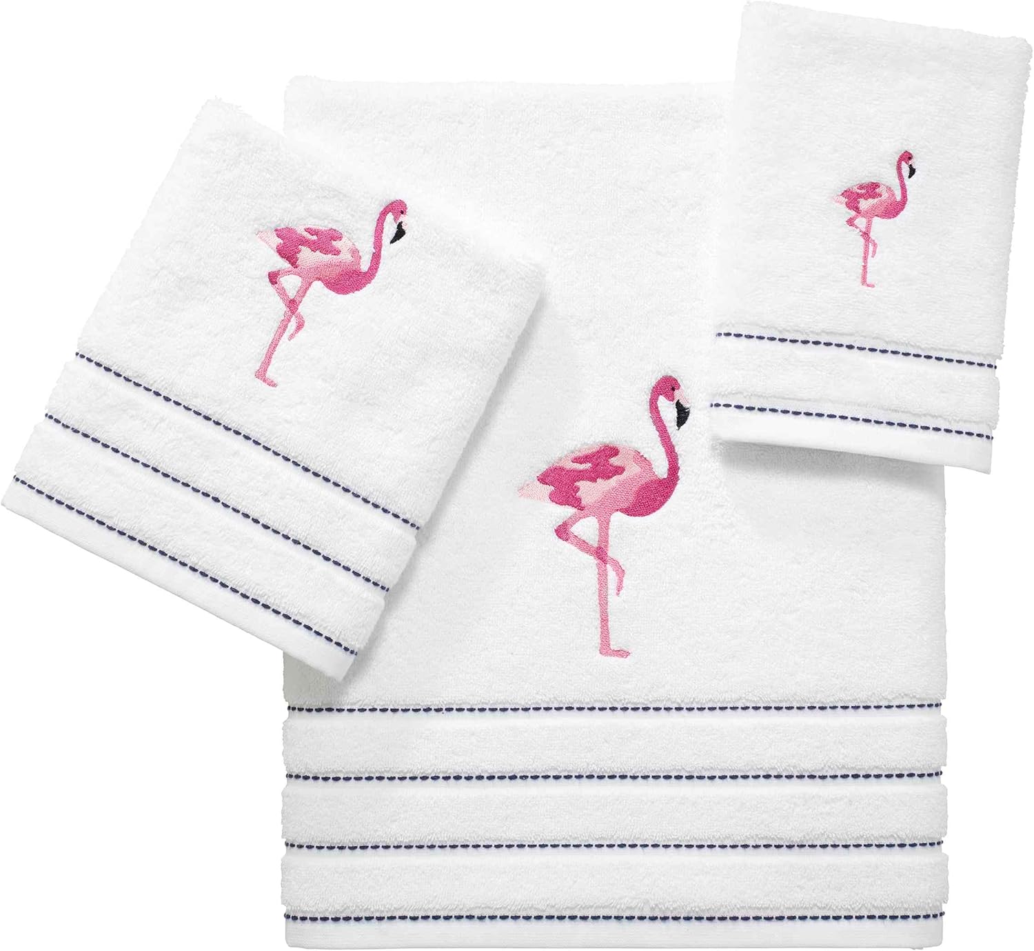 IZOD Fingertip Towels Soft Absorbent Cotton Flamingo Collection