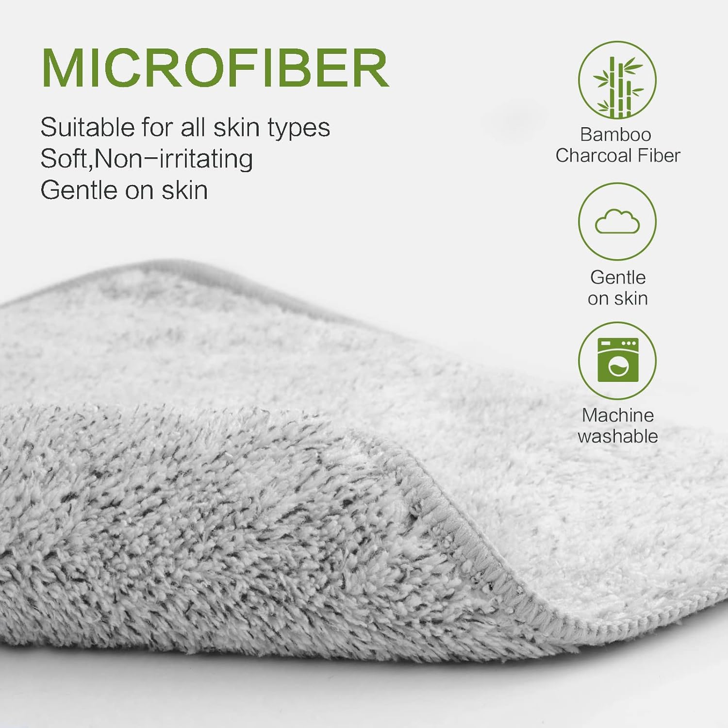 SINLAND Microfiber Face Towels 6-Piece Set 12x12 Ultra Soft for Bath