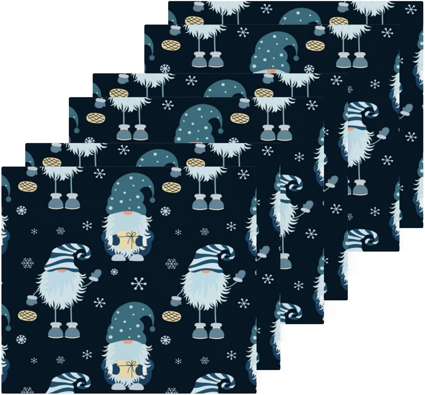 Fun Christmas Gnome Washcloths Soft and Absorbent Towels Set of 2