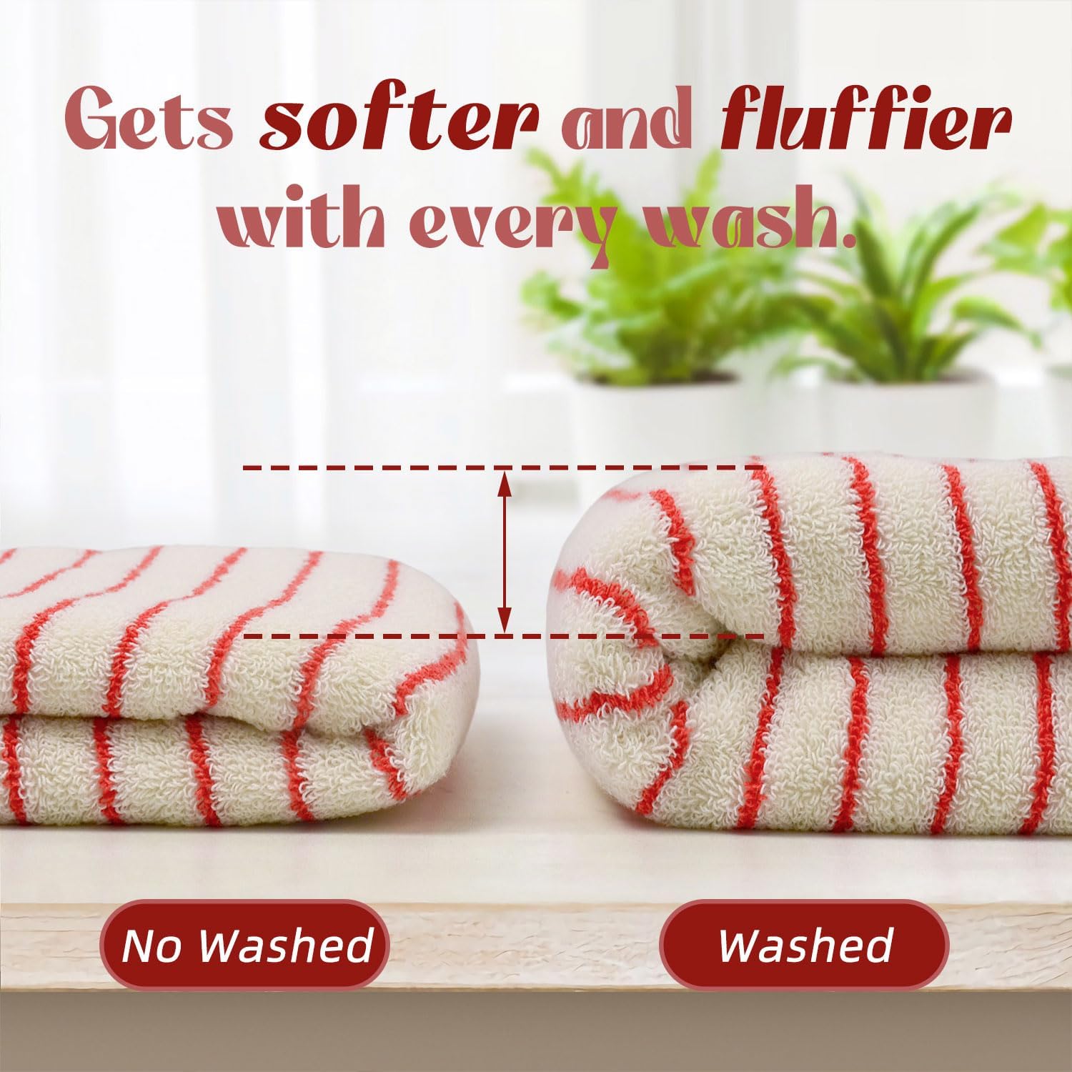 Jacquotha Striped Hand Towels Soft Durable