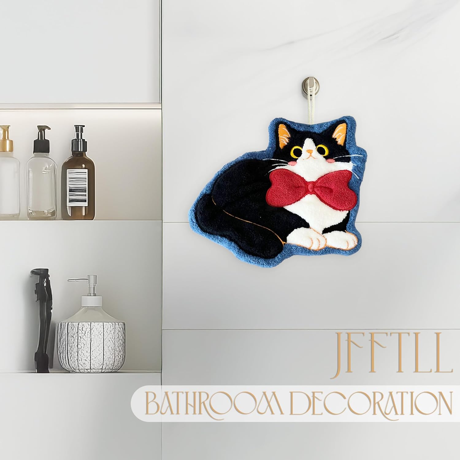 Coquette Red Bow Tuxedo Cat Towels for Home Kitchen