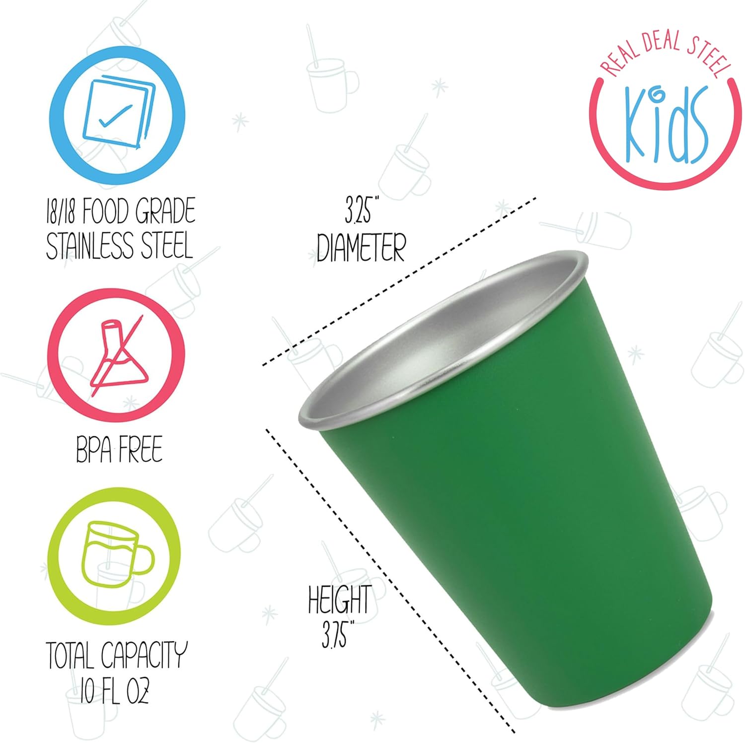 Kids stainless steel cupsReal Deal Steel