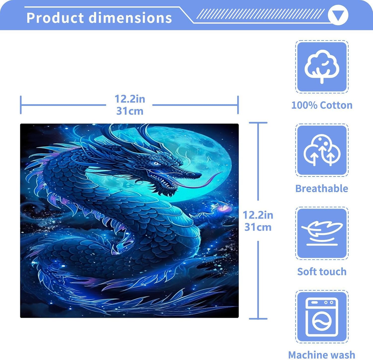 Dragon Washcloth 12x12