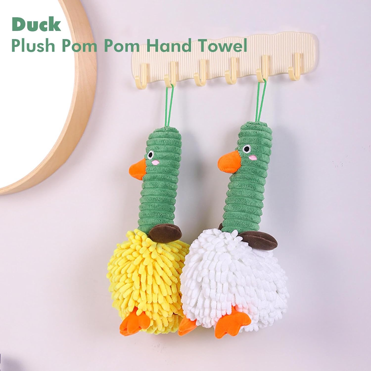 Cartoon Duck Chenille Hand Towel 2-Pack