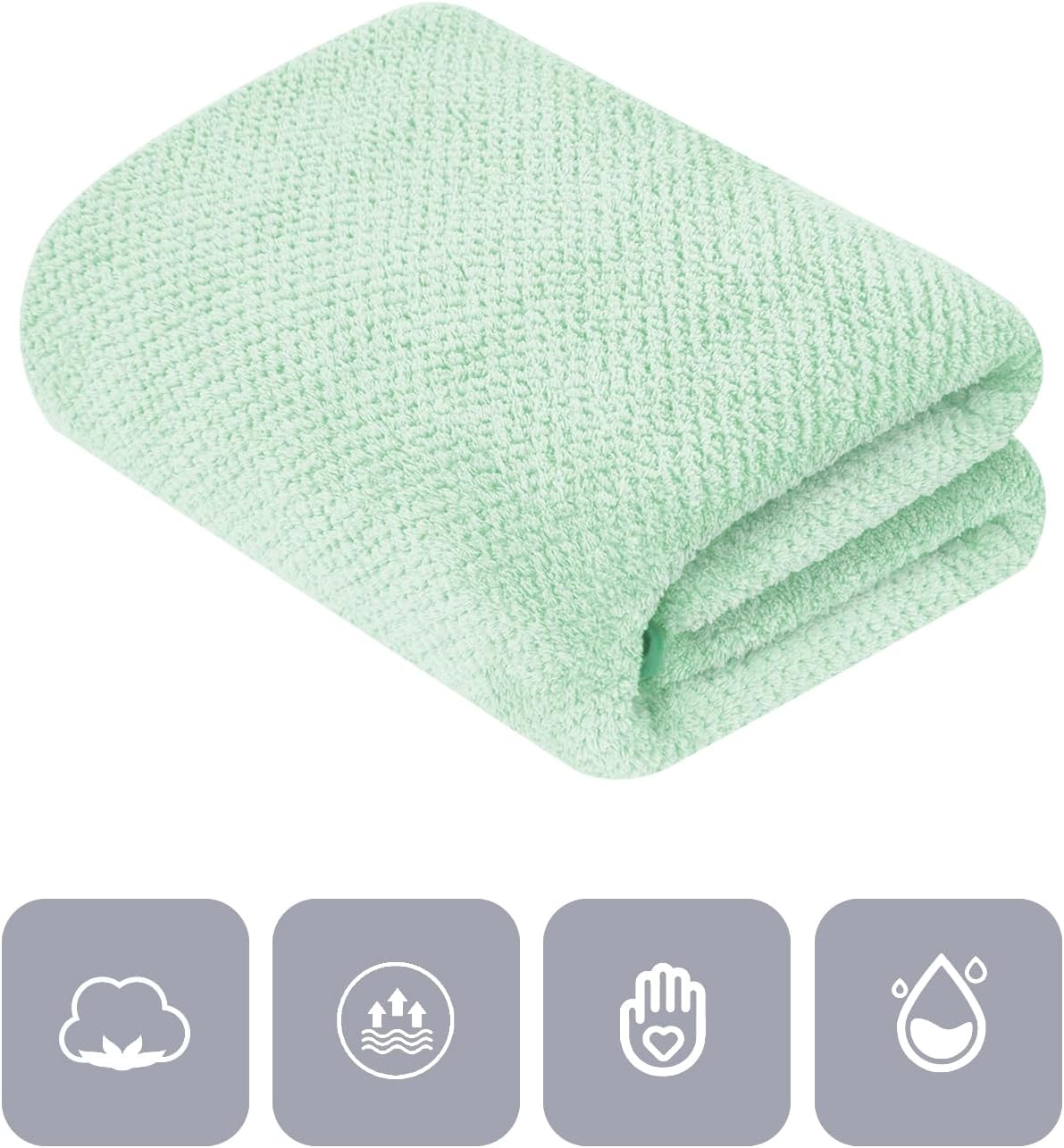 Extra Large Microfiber Bath Towel Set 35x70 Inches 2PCS Green 1