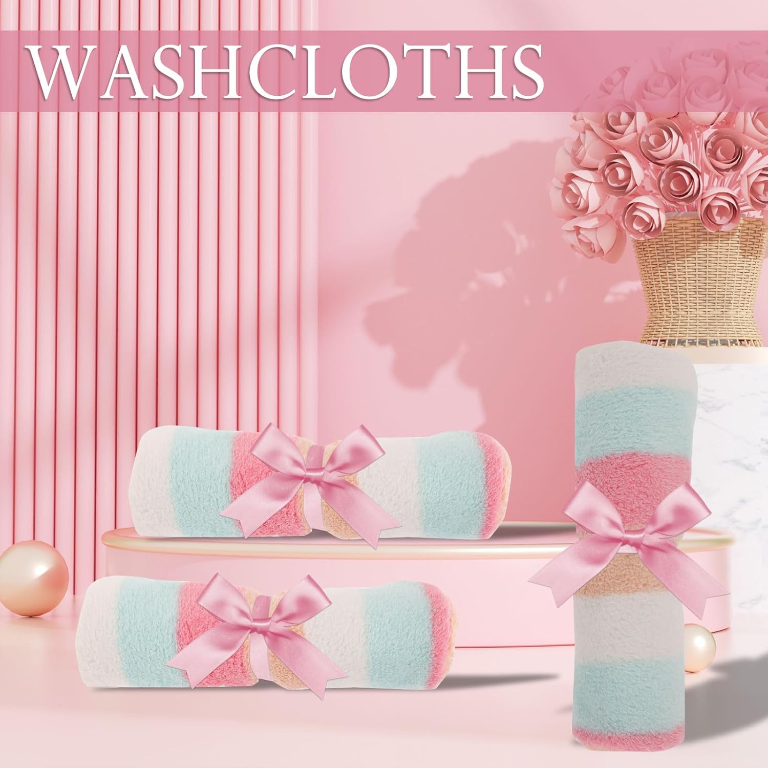 6-Piece Coral Fleece Washcloth Set
