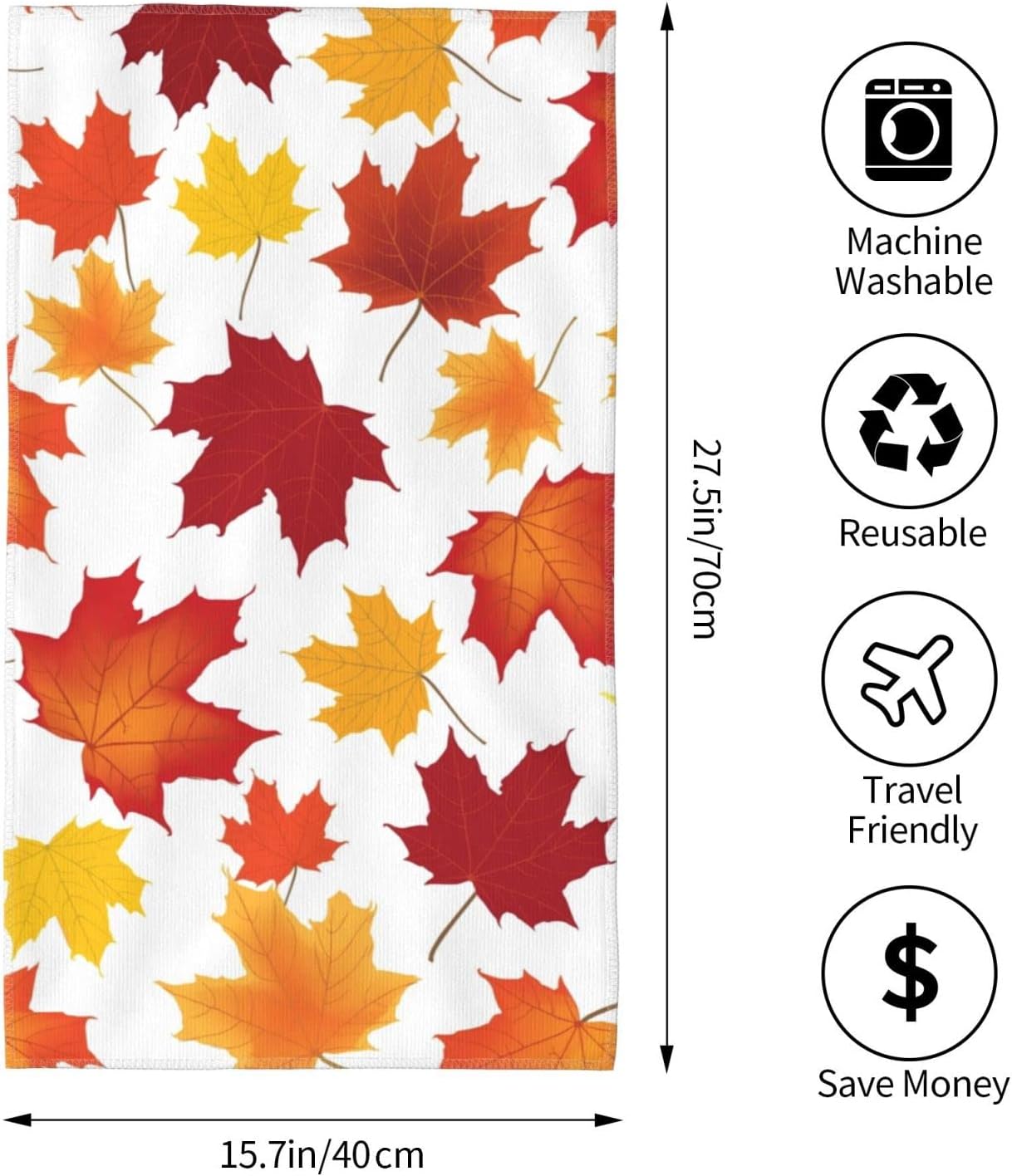 Perinsto maple leaf hand towel 275x157 inches stylish versatile