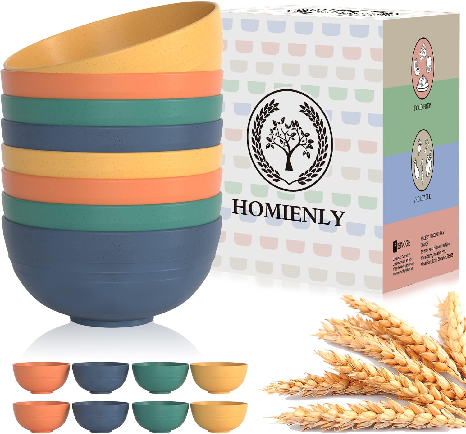 Homienly 8-Piece Cereal Bowl Set