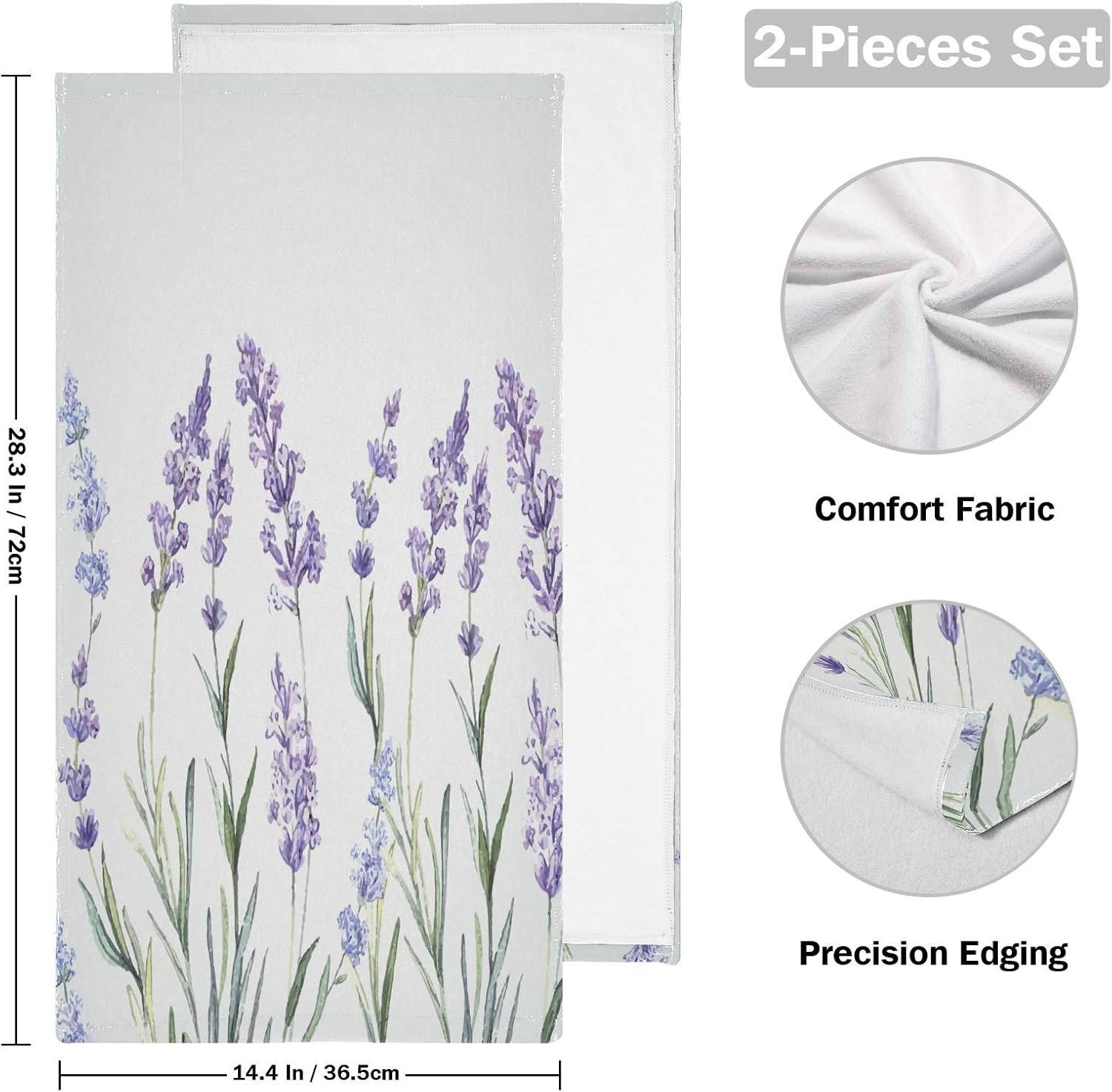 Blueangle Watercolor Lavender Towels