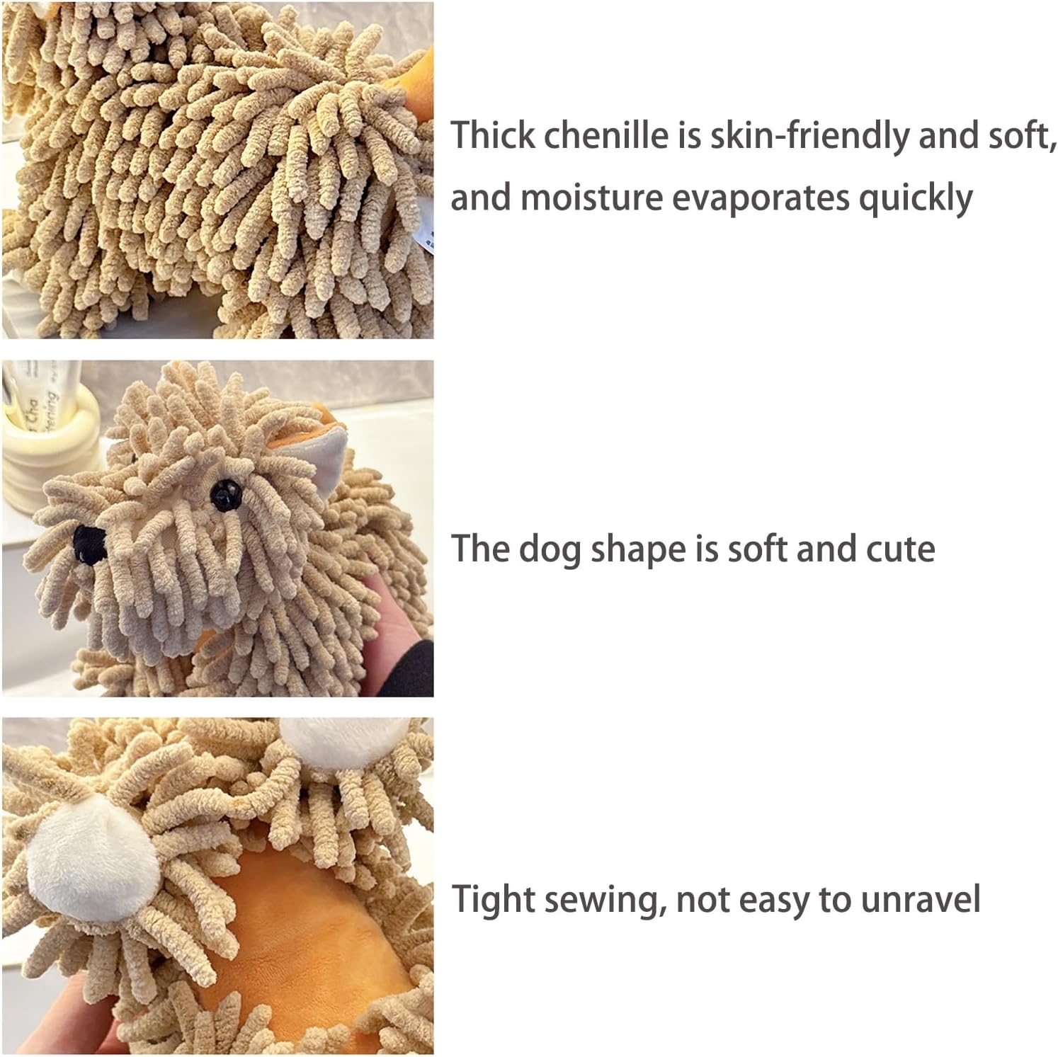 Charming Dog Plush Hand Towel