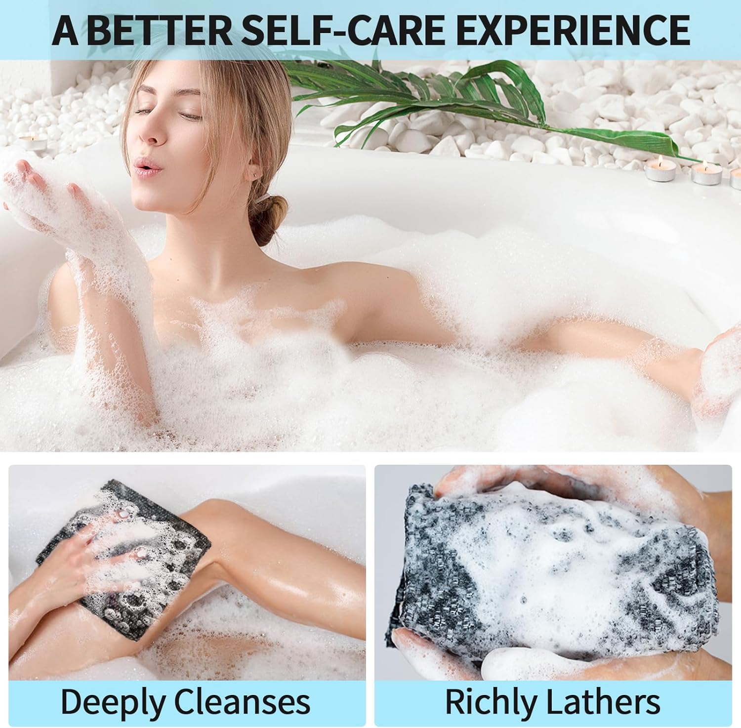 Adanluxe Silver Ion Exfoliating Body Scrub Towel
