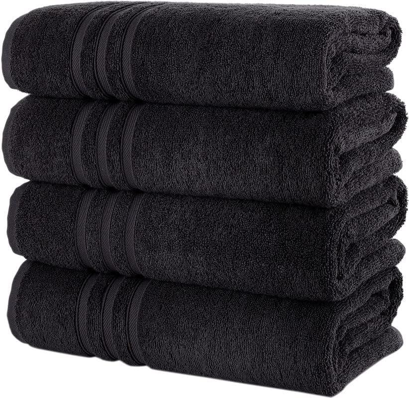 4-Piece Premium Cotton Bath Towels - Soft Durable and Luxurious