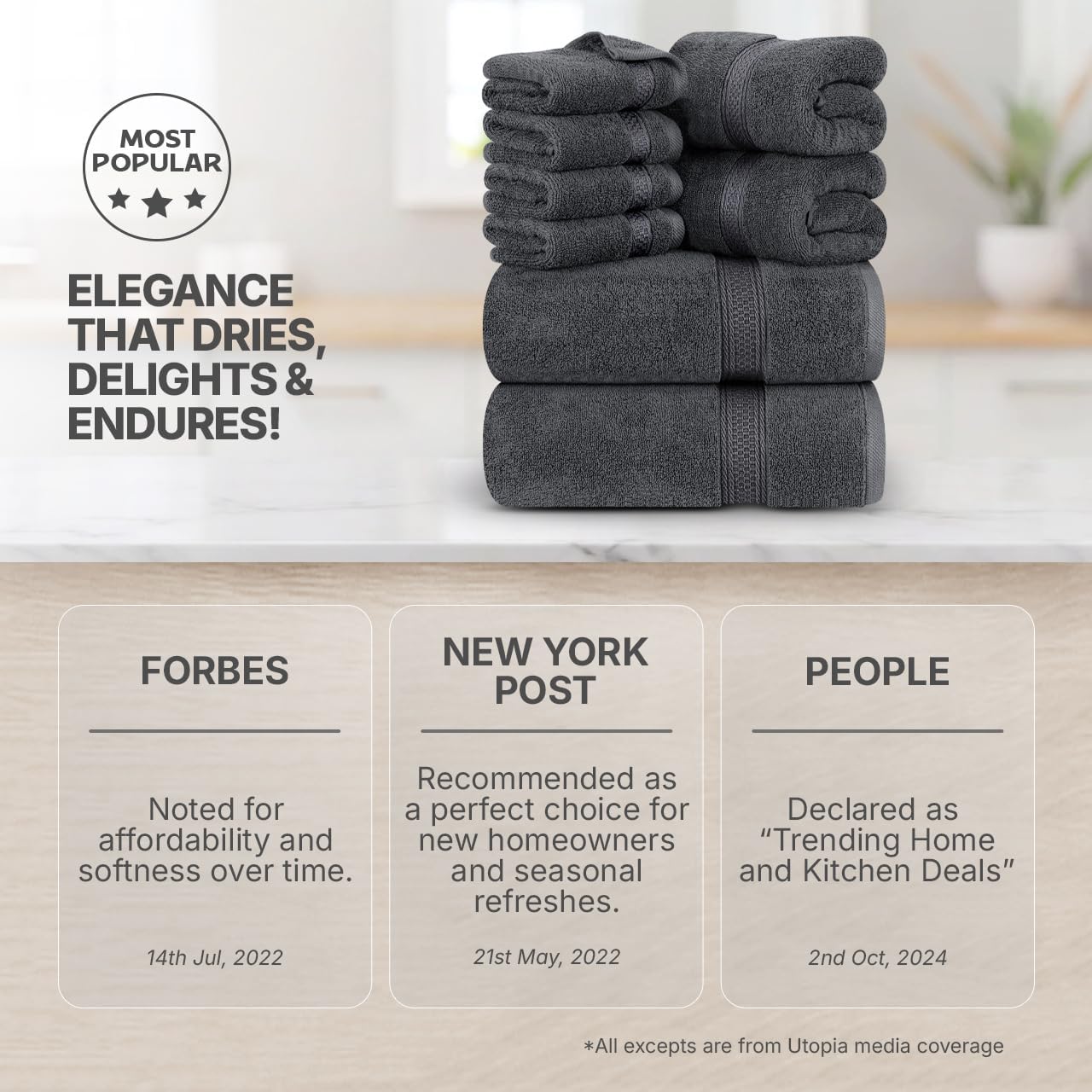 Set of 8 bath hand and wash cloths