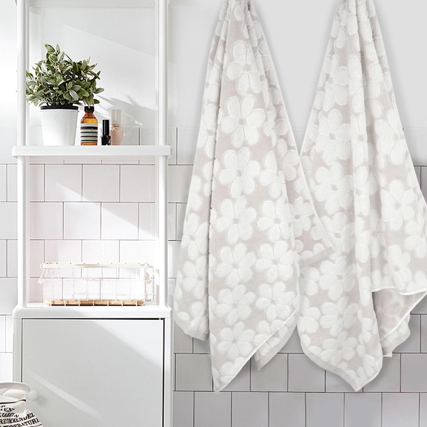 Two-Piece Soft Bath Towels for Overflow Relaxation