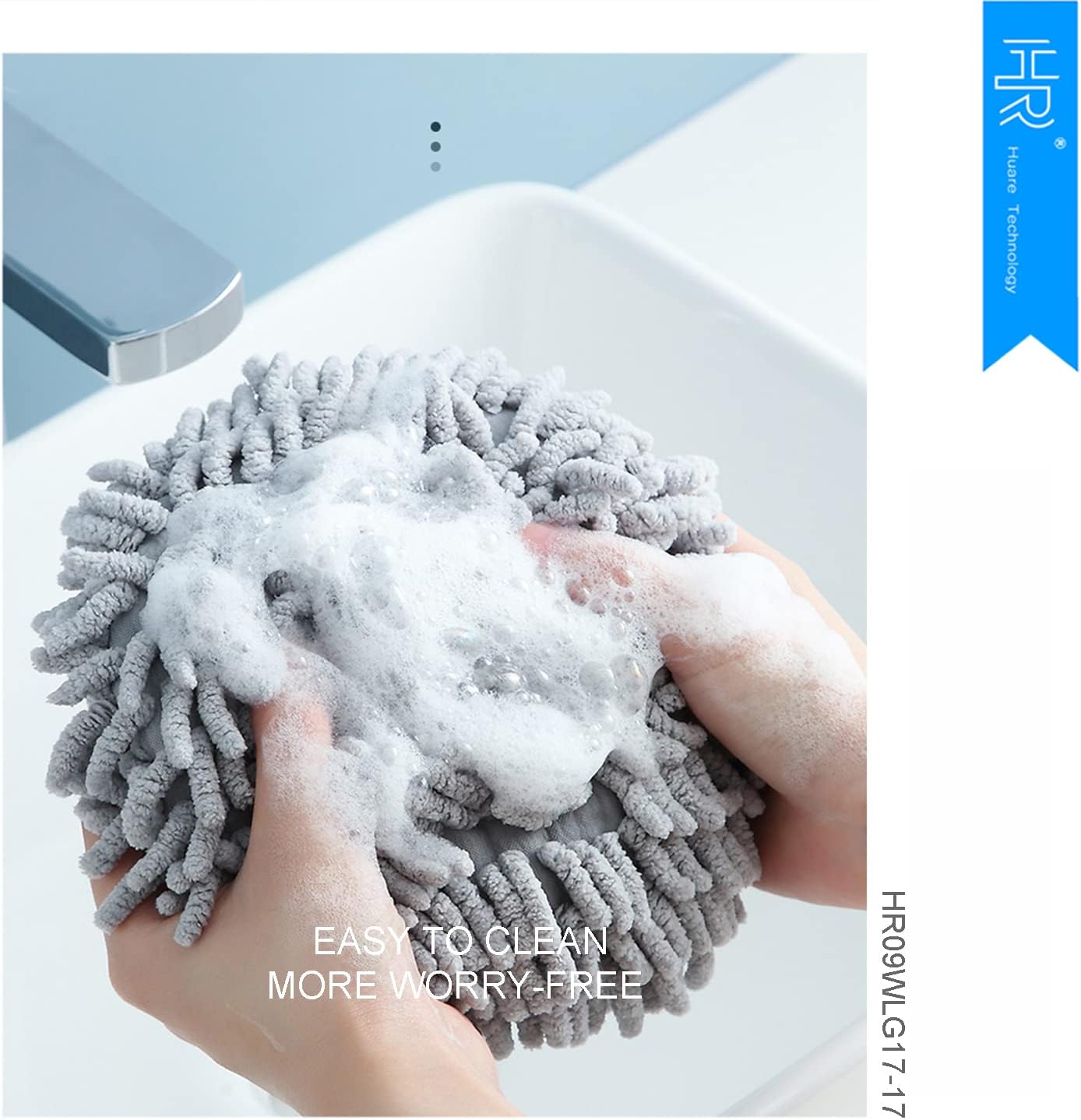 Eco-Friendly Fuzzy Hand Towel with Hanging Loop