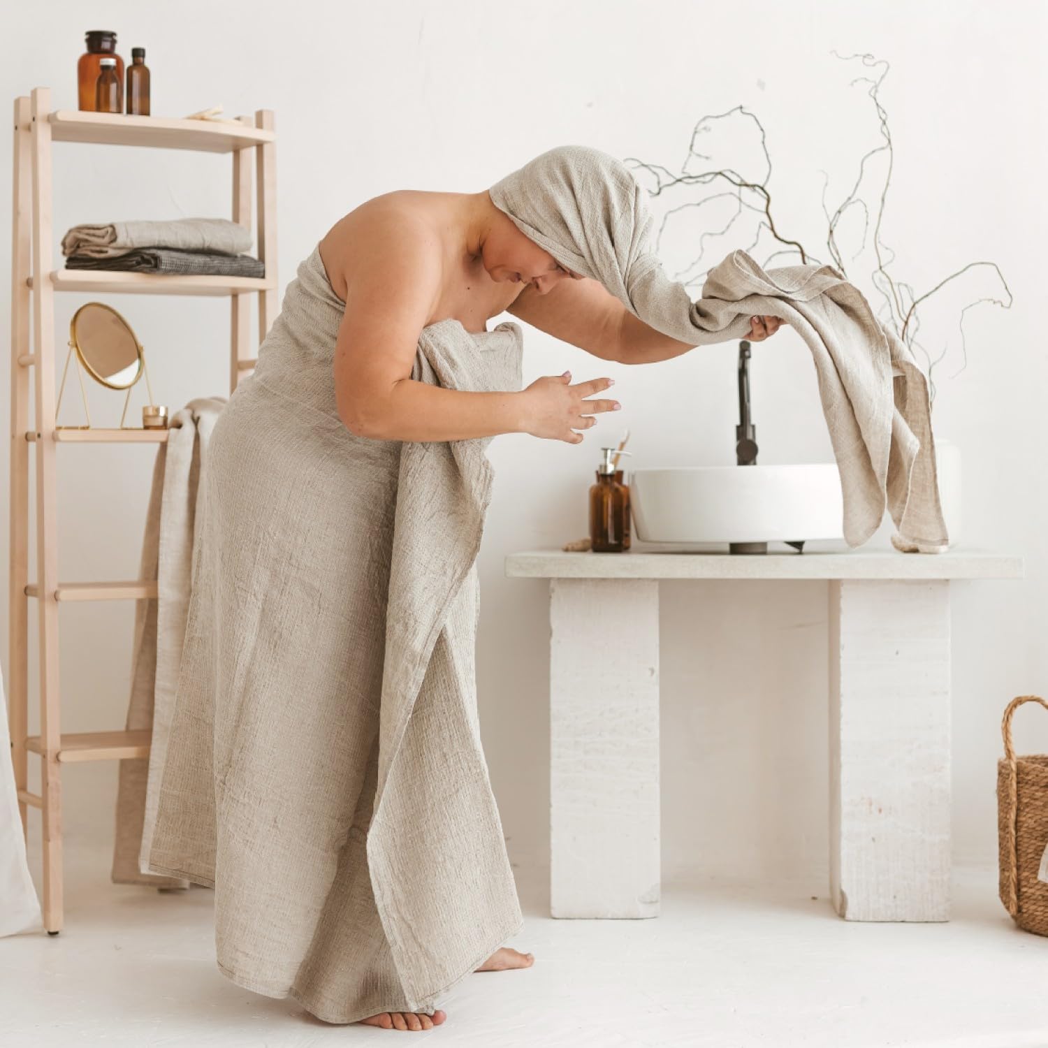 Extra Large Linen Bath Towel