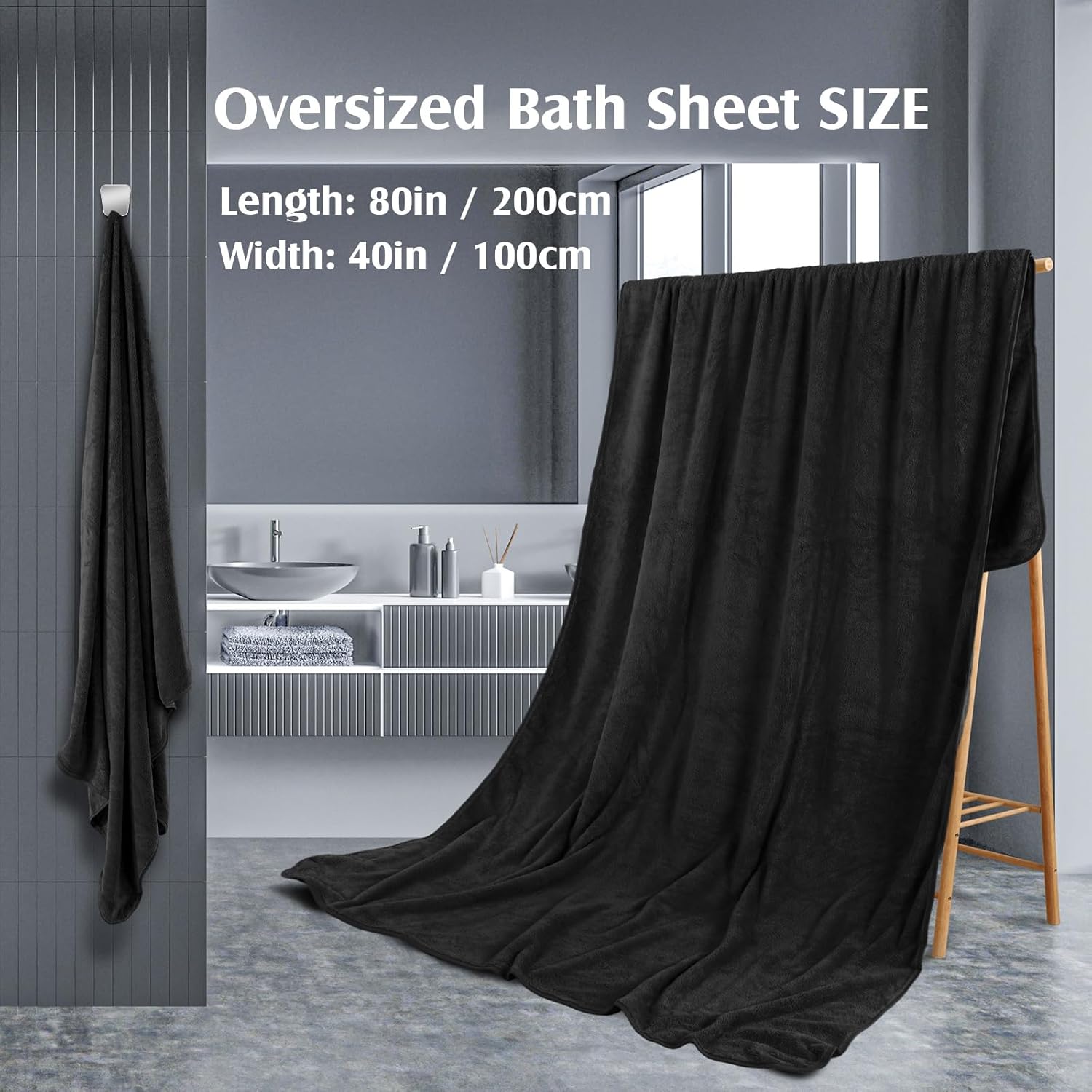 4-Piece Oversized Fleece Bath Towels