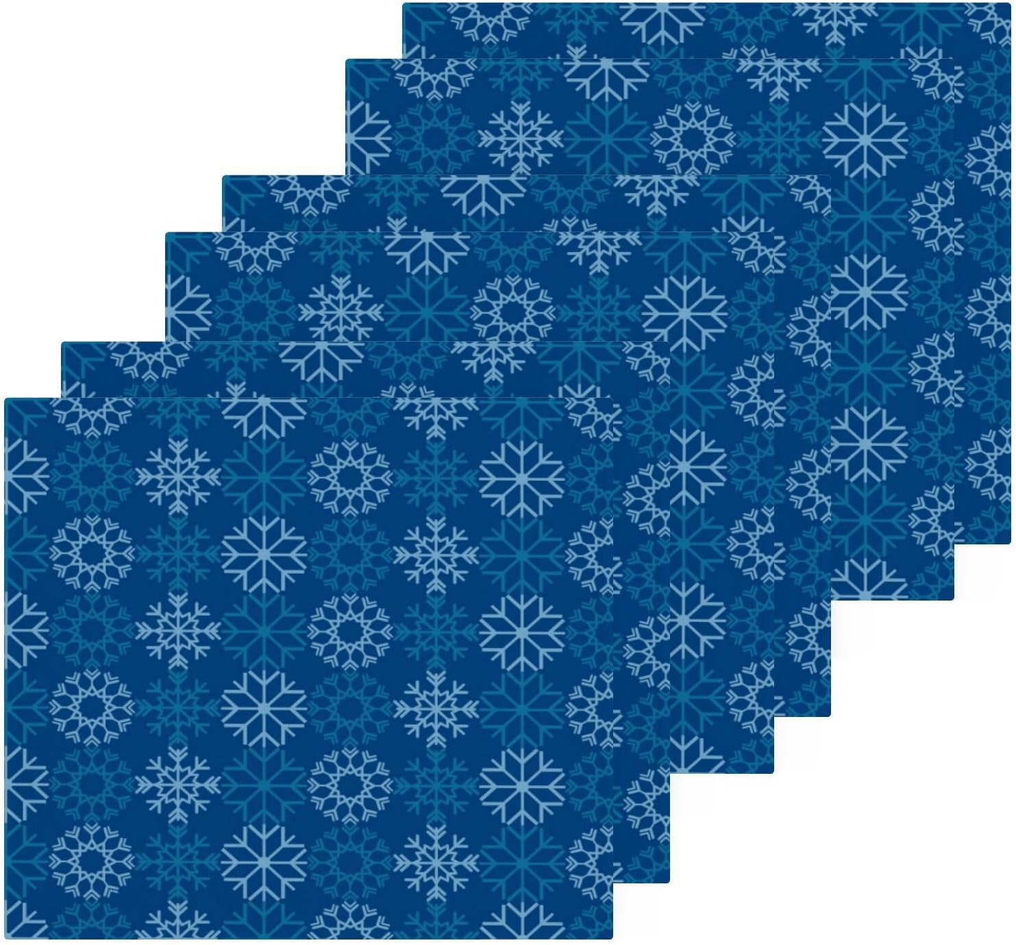 YETTASBIN Blue Snowflake Washcloths 2 Pack