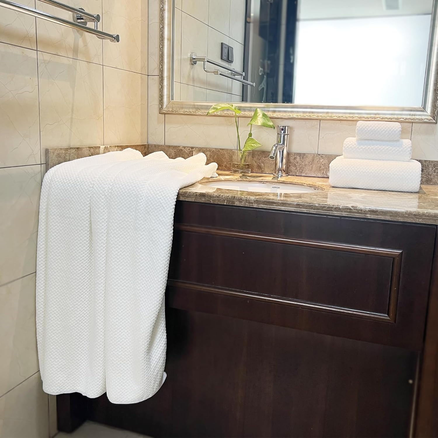 Luxury Oversized Bath Towels White 6 Piece