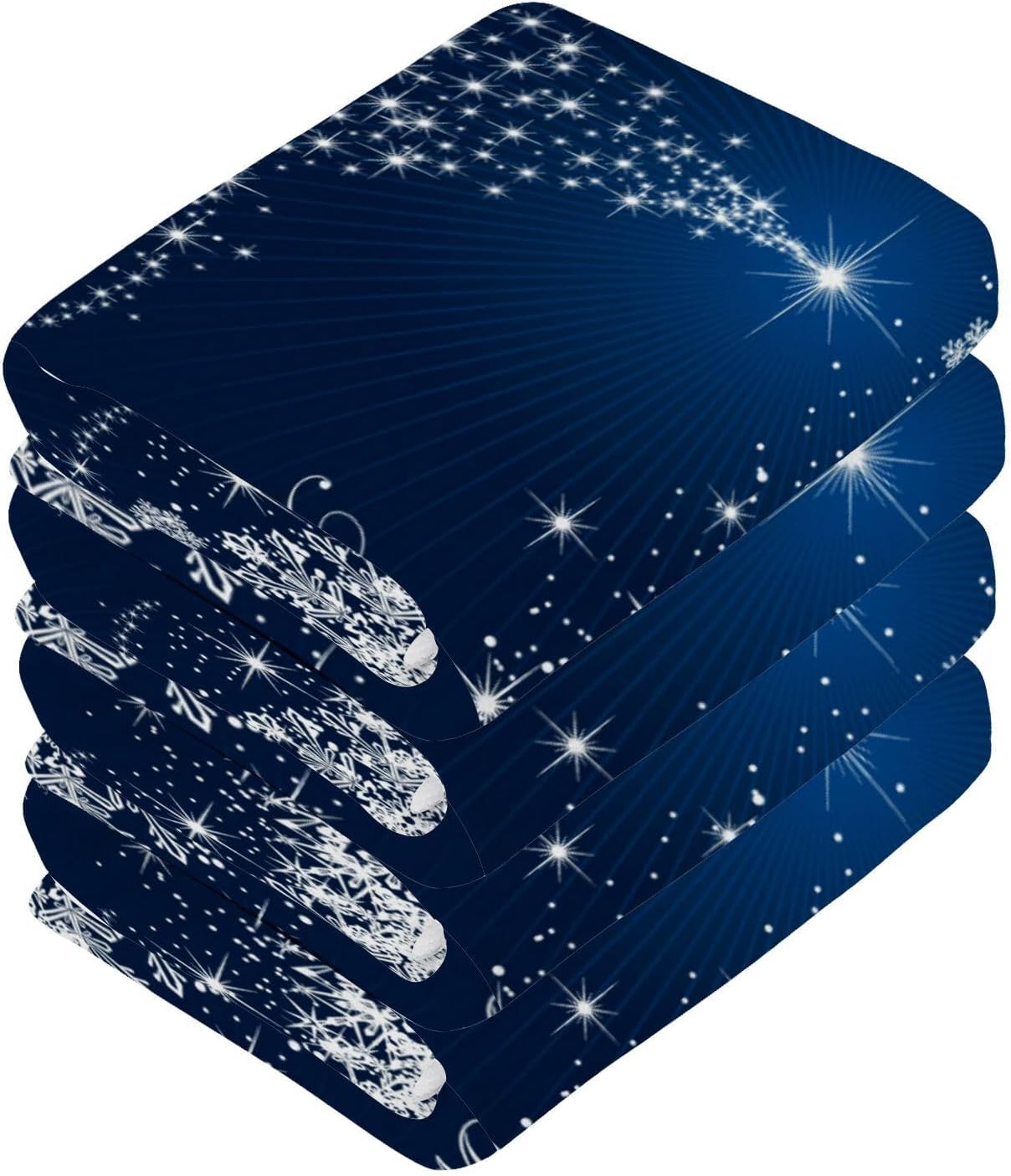 Perfect Blue Christmas Washcloth Set