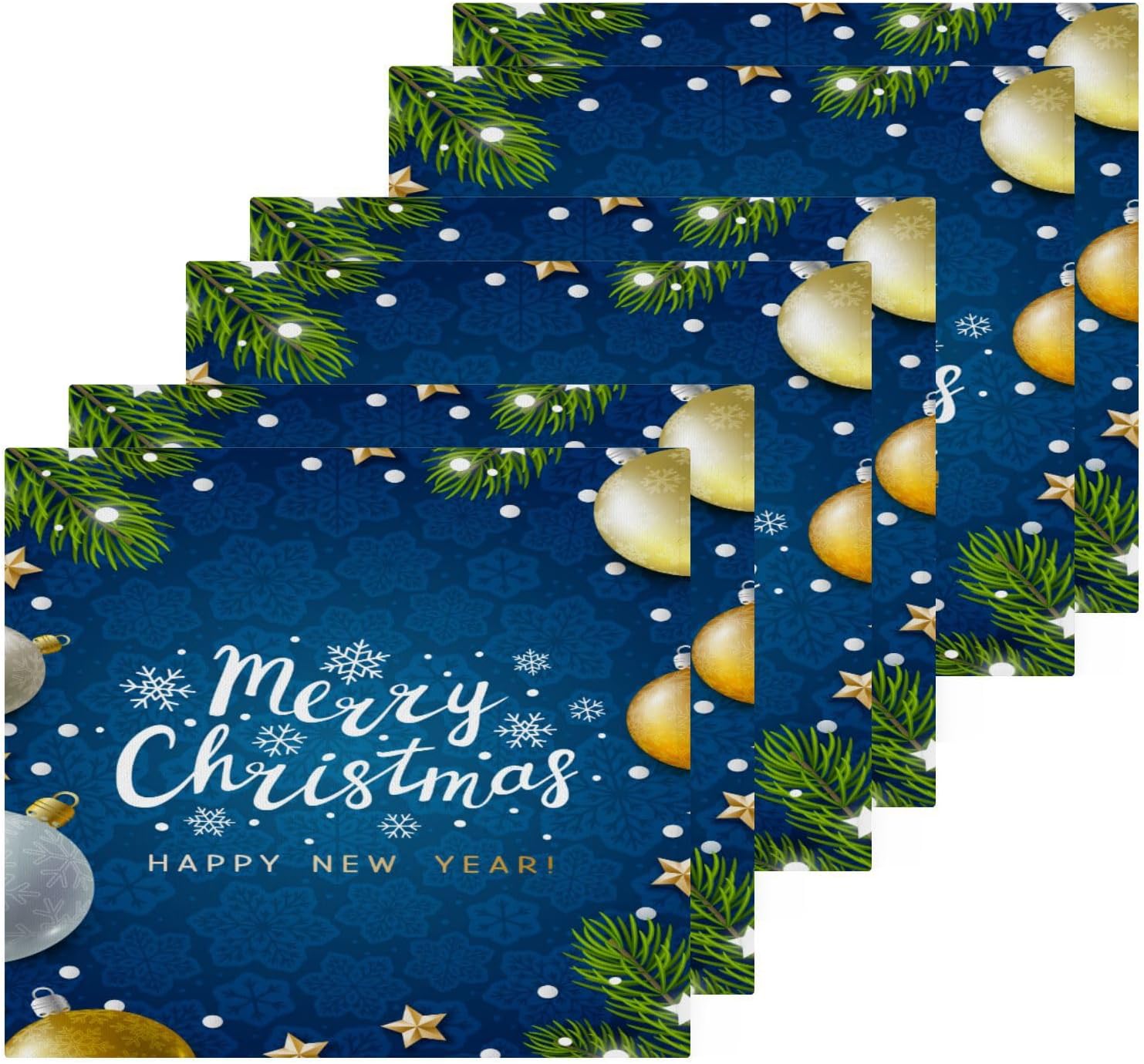 Merry Christmas Blue Yettasa Bins Soft Reusable Washcloth Set for Baby Faces