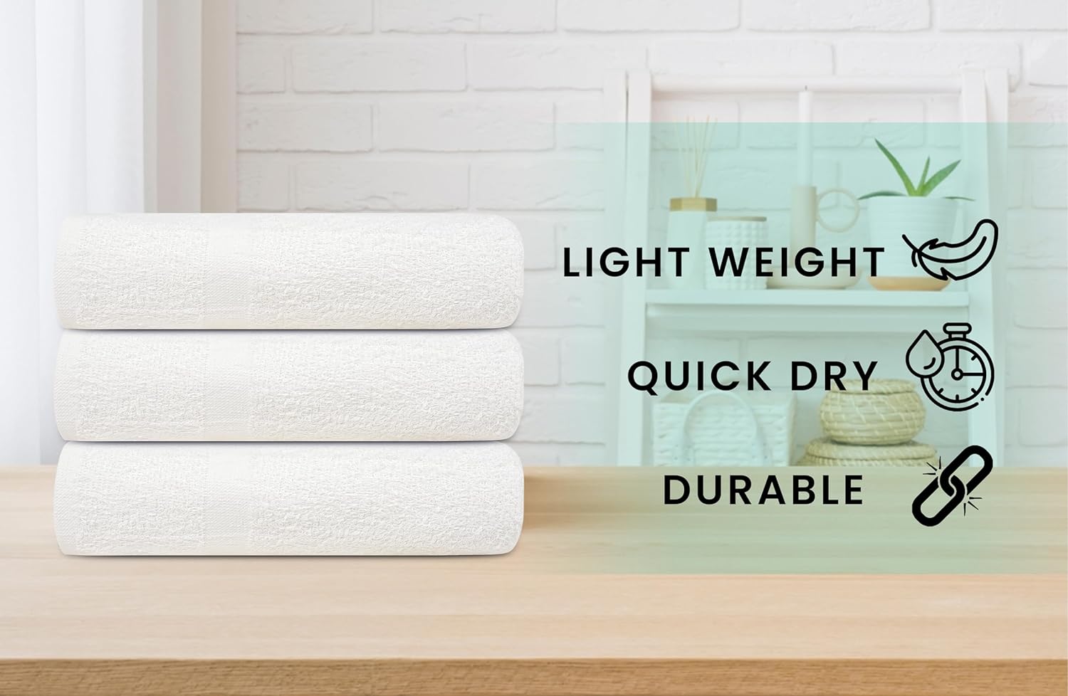 High-Quality White Bath Towels for Commercial Use