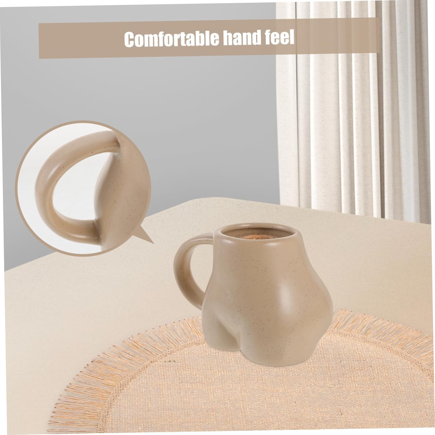 KICHOUSE Butt-Shaped Coffee Mug Novelty Cup for Coffee Tea