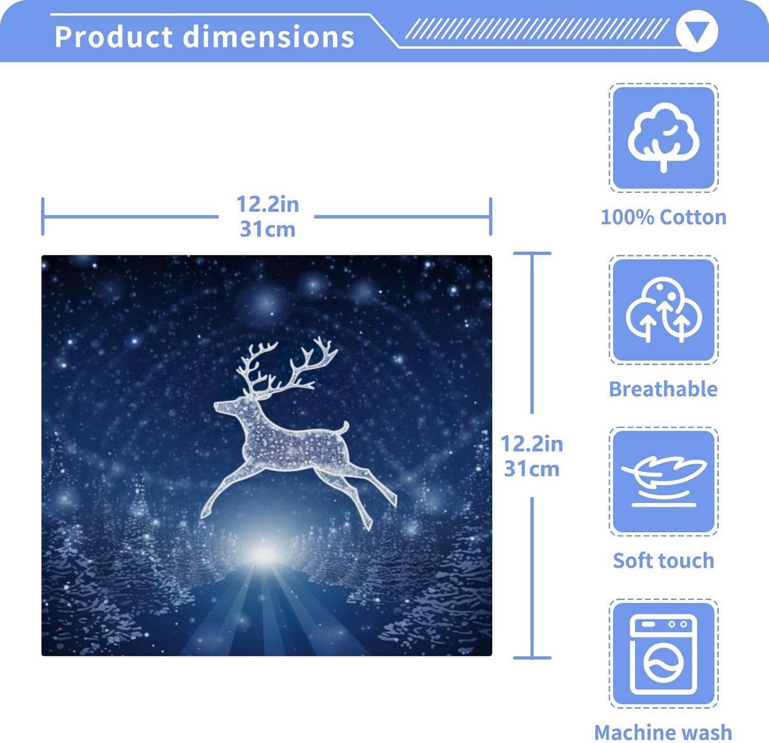 Reindeer Washcloth Set - Christmas Gift for Kids and Adults