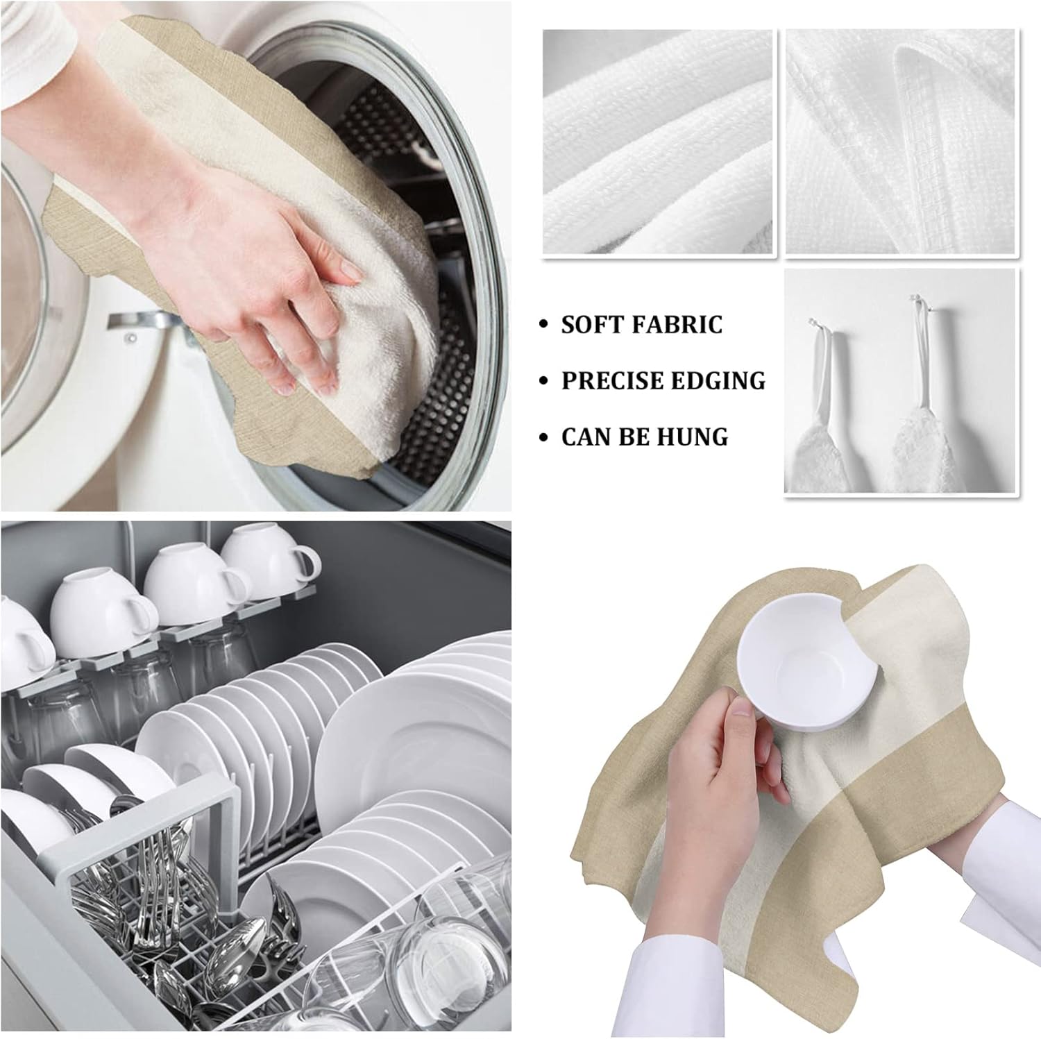 Rocking Giraffee MicrofiberKitchen Towels Set - 4 x 16x24 inch Retro Dish Towels