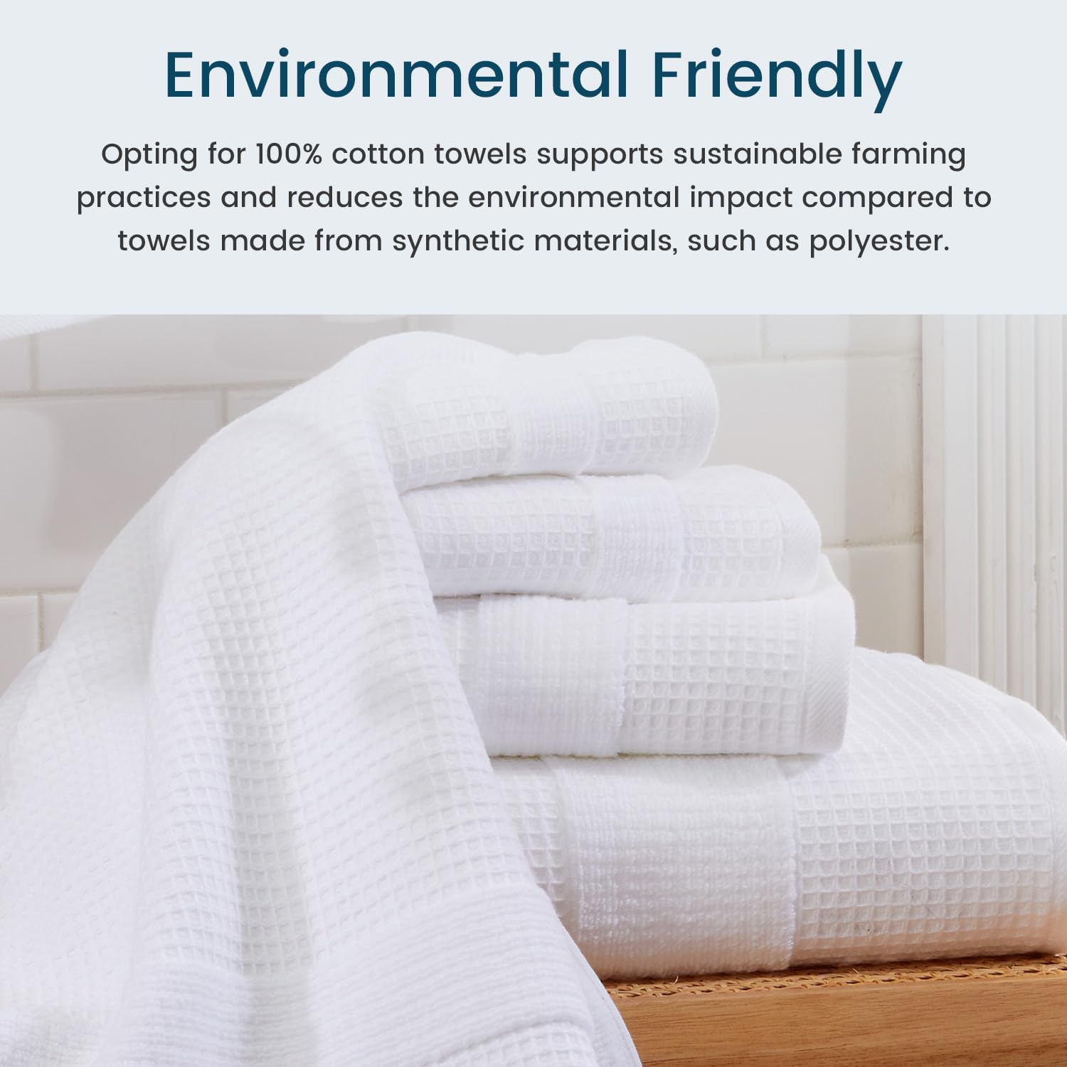 Aire Raine 100 Cotton Waffle Bath Towels Set - 4