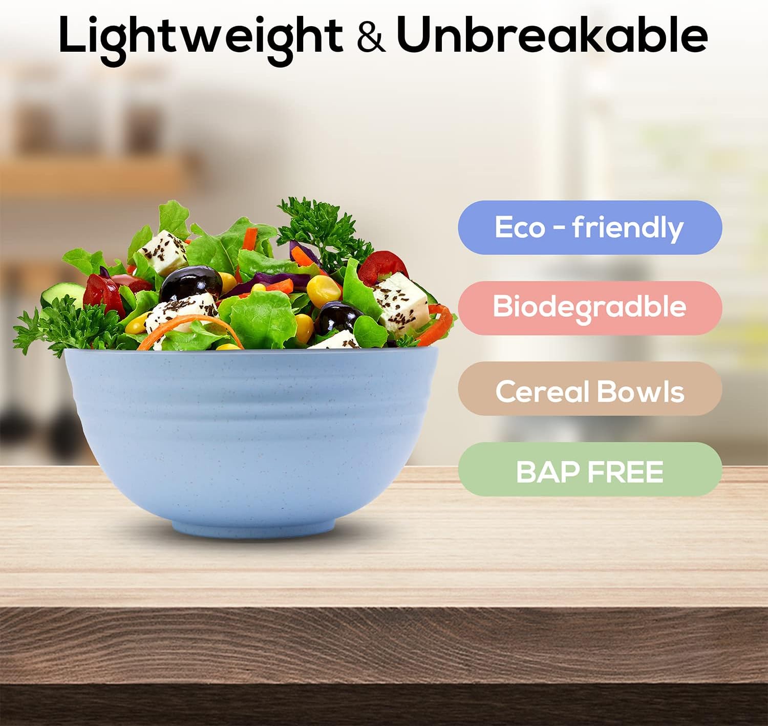 Numkey Quart Set of 4 Small Eco-Friendly BPA-Free Stackable Kitchen Bowls