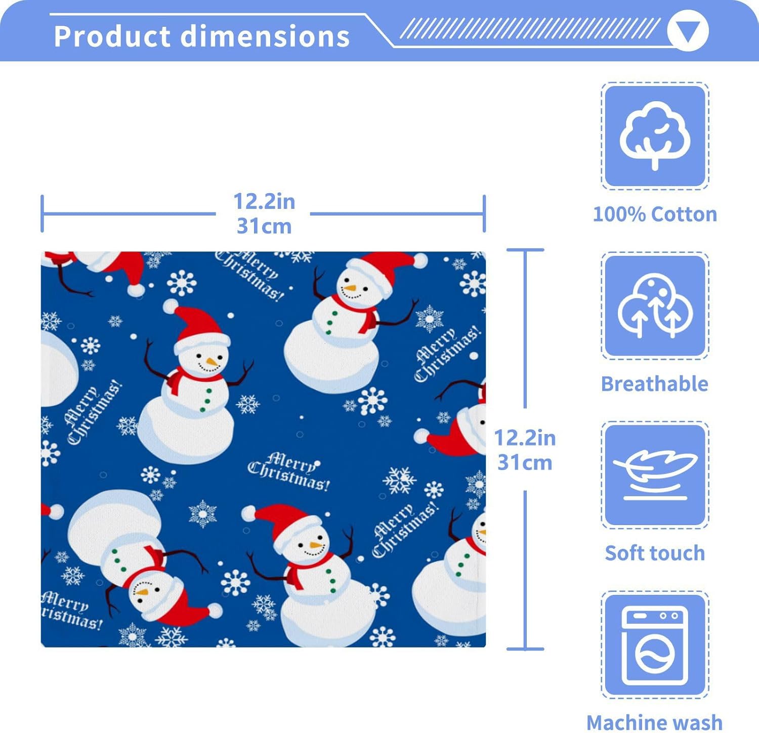 Christmas Snowman Face Towels Set - 2 Pack