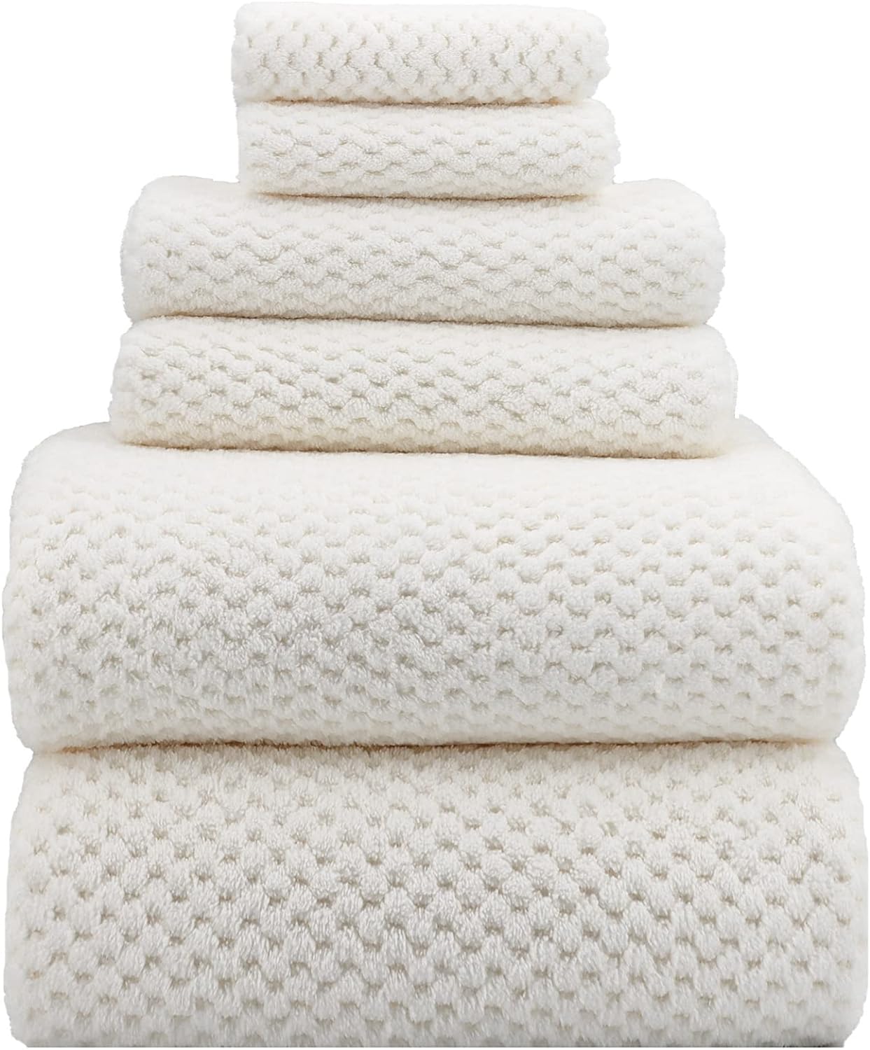 Luxury Oversized Bath Towels White 6 Piece